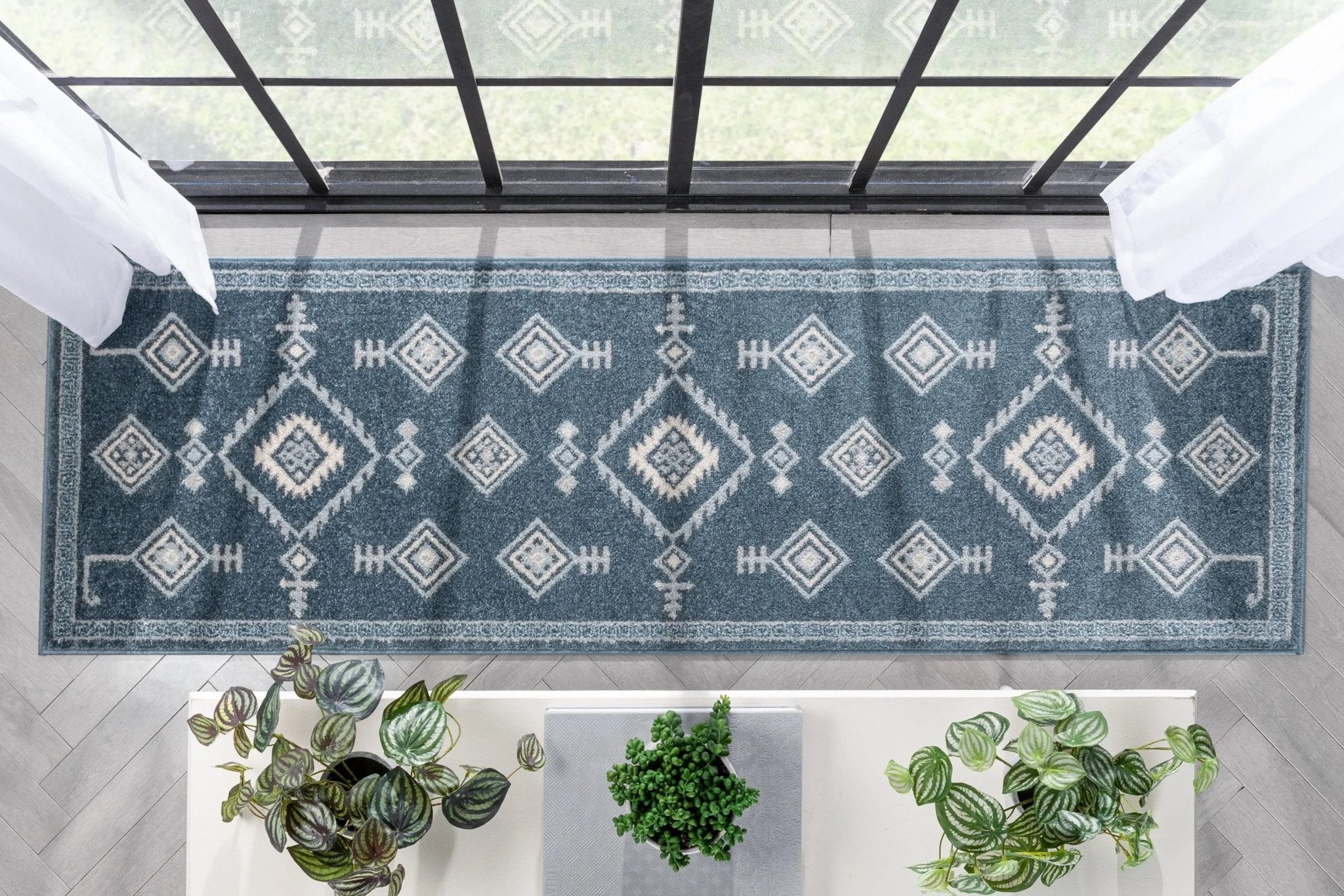 Azra Tribal Medallion Dark Blue Rug Well Woven