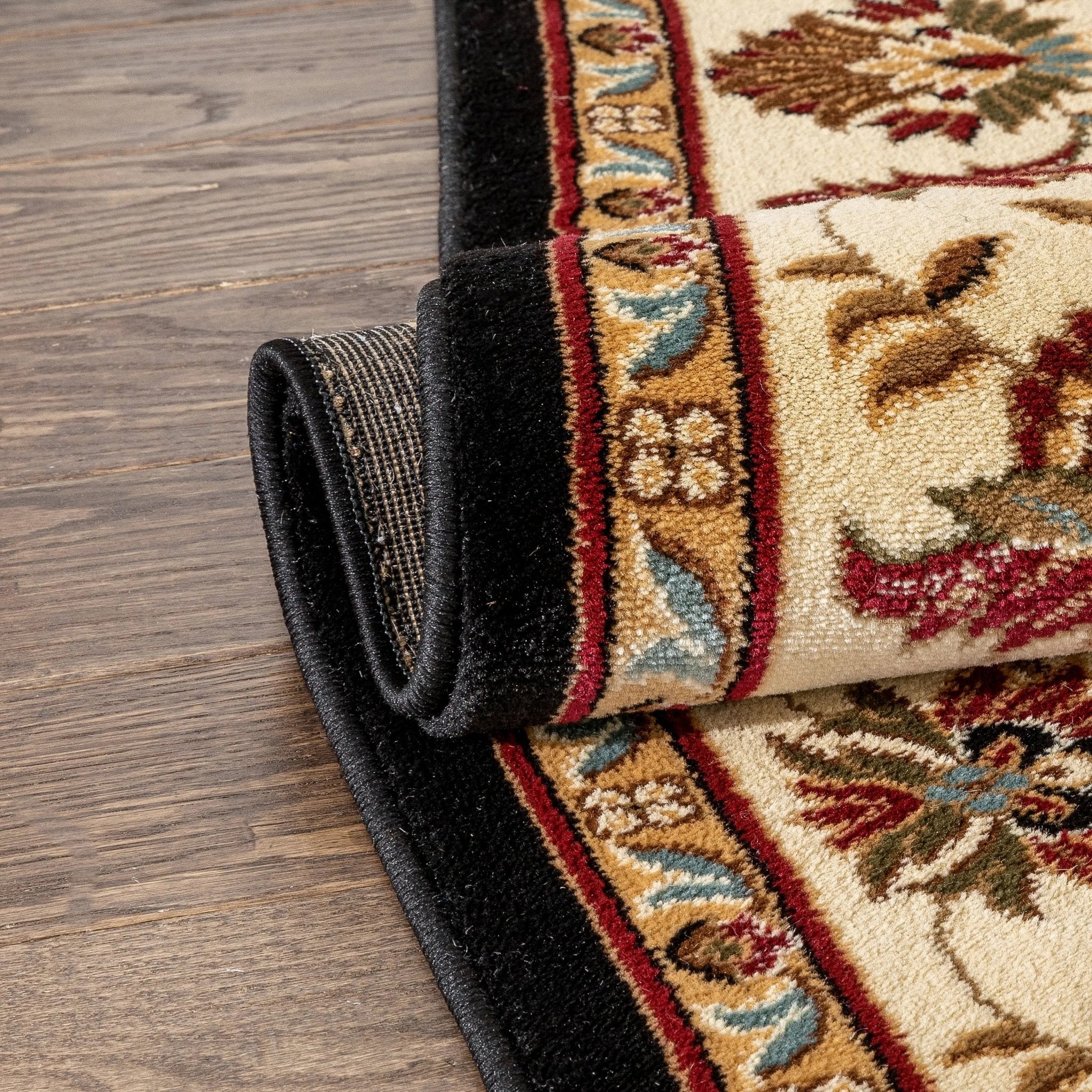 Abbasi Black Traditional Rug Well Woven