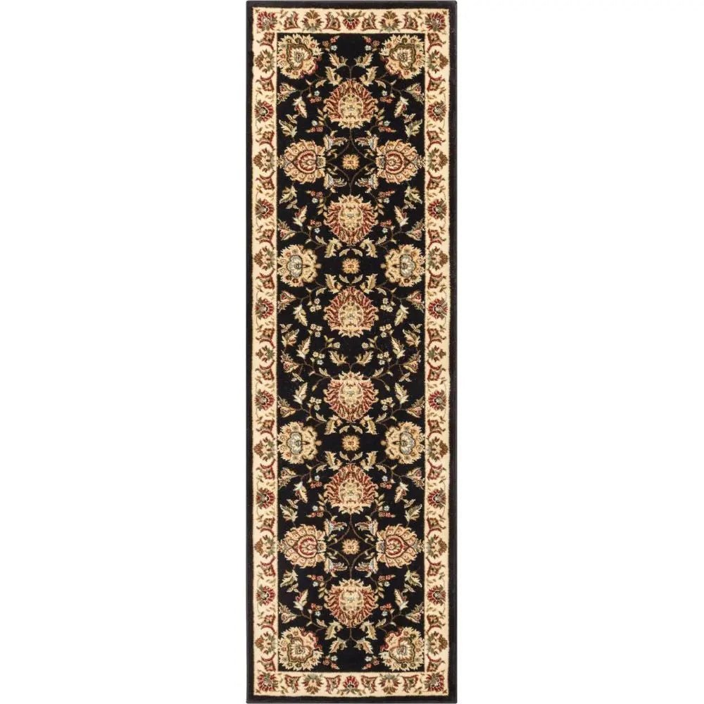 Abbasi Black Traditional Rug Well Woven