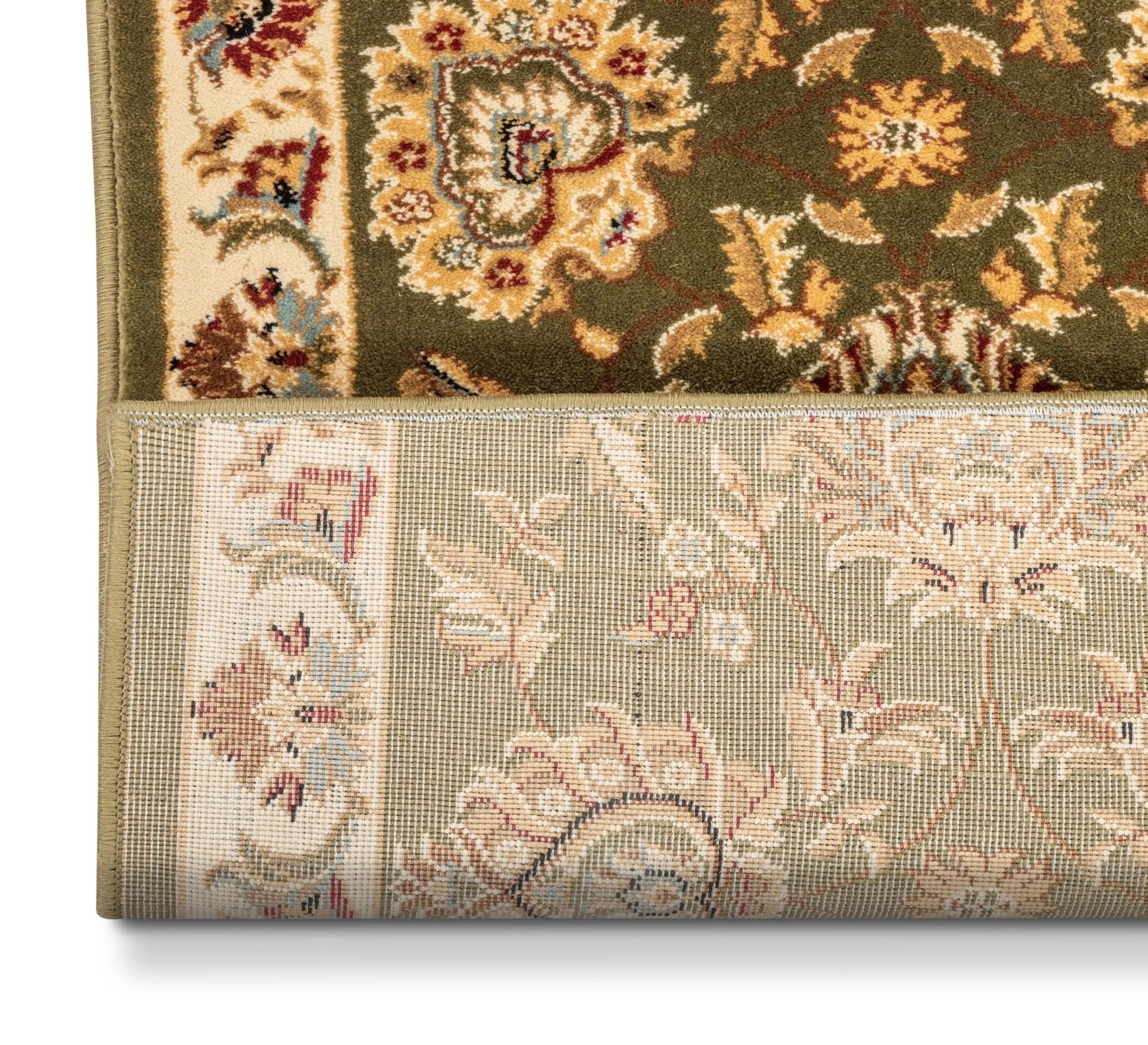 Abbasi Custom Size Runner Traditional Green Choose Your Width x Choose Your Length Hallway Runner Rug Well Woven