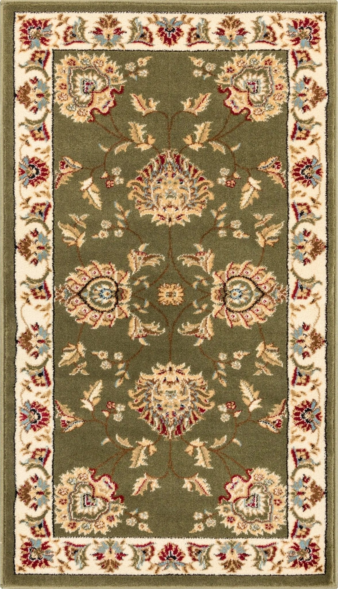 Abbasi Green Traditional Rug Well Woven