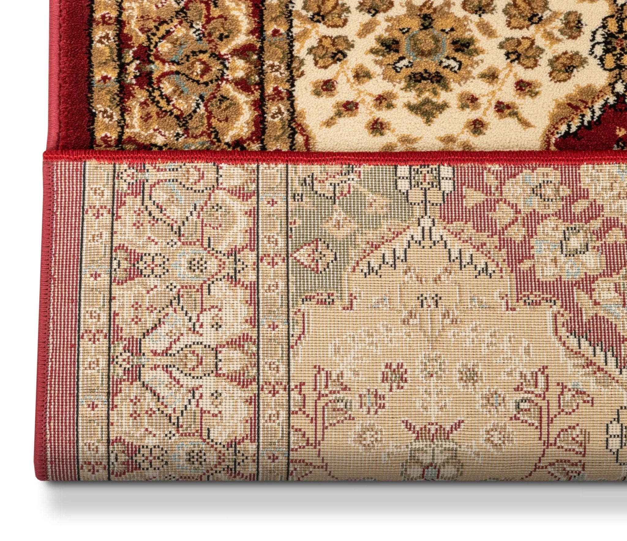 Mina-Khani Custom Size Runner Traditional Red 31 Inch Wide x Choose Your Length Hallway Runner Rug Well Woven