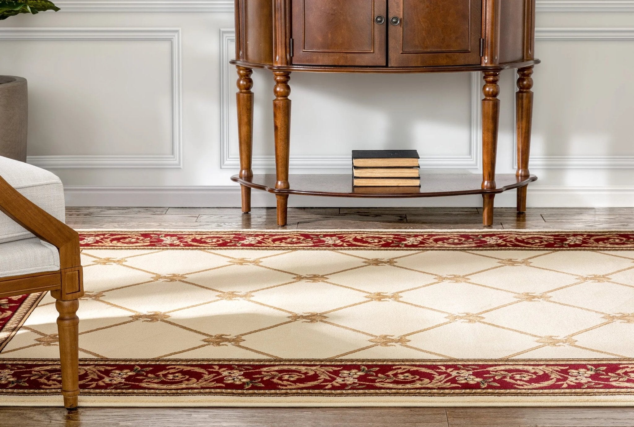 Fleur De Lis Ivory Formal Rug Well Woven