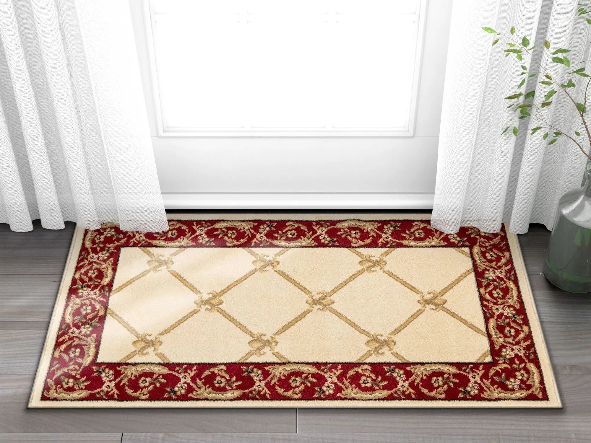 Fleur De Lis Ivory Formal Rug Well Woven