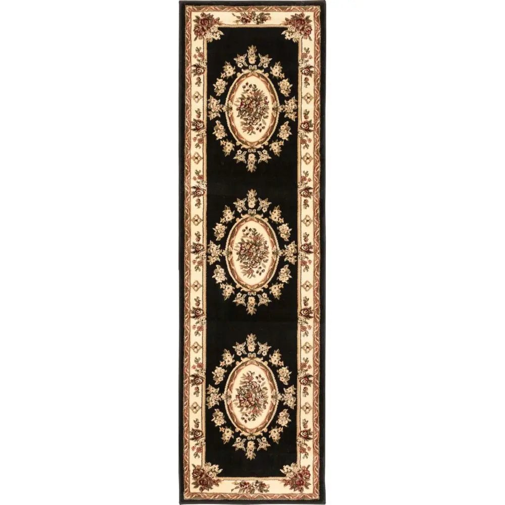 Le Petit Palais Black Traditional Rug Well Woven