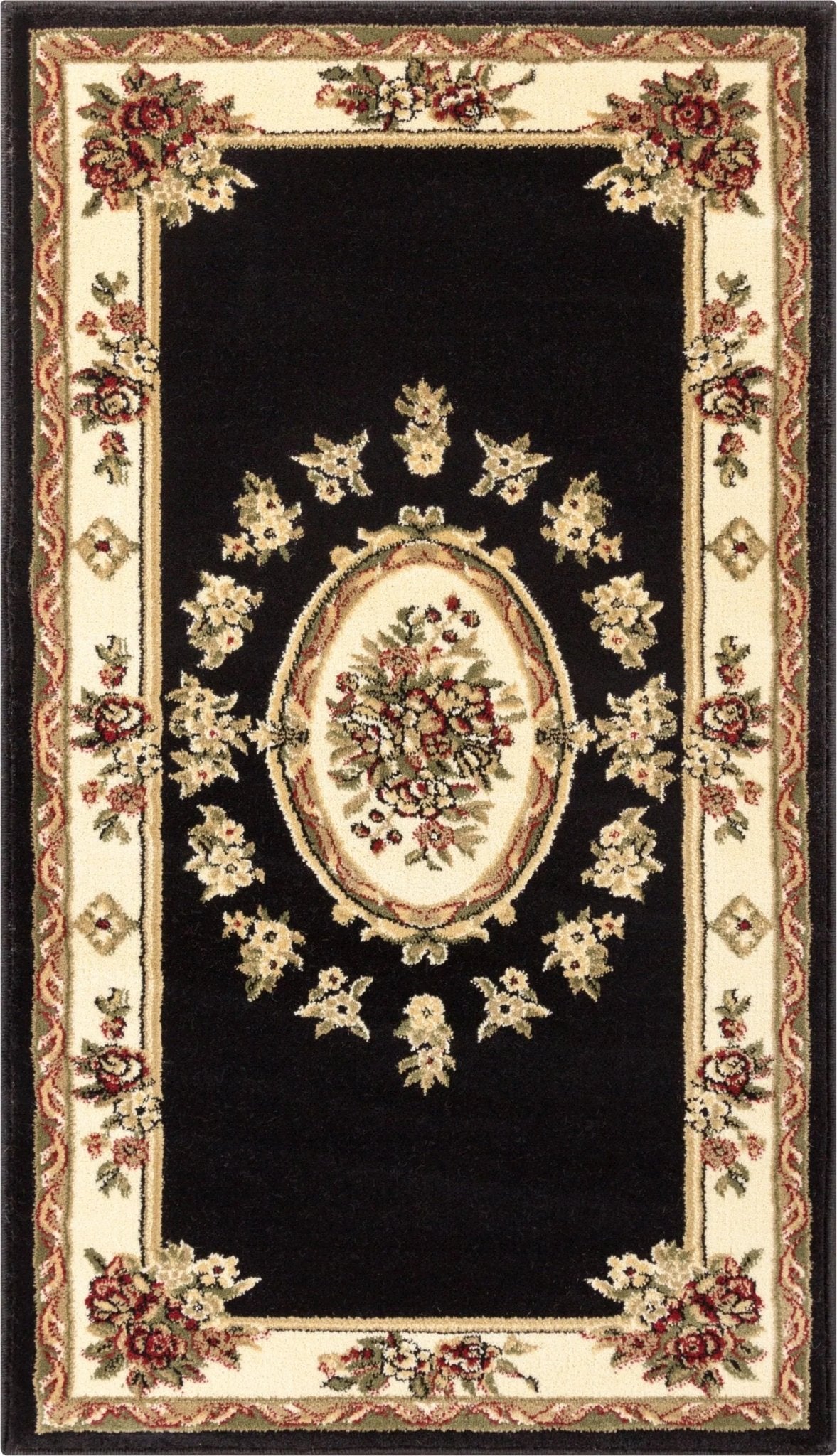 Le Petit Palais Black Traditional Rug Well Woven