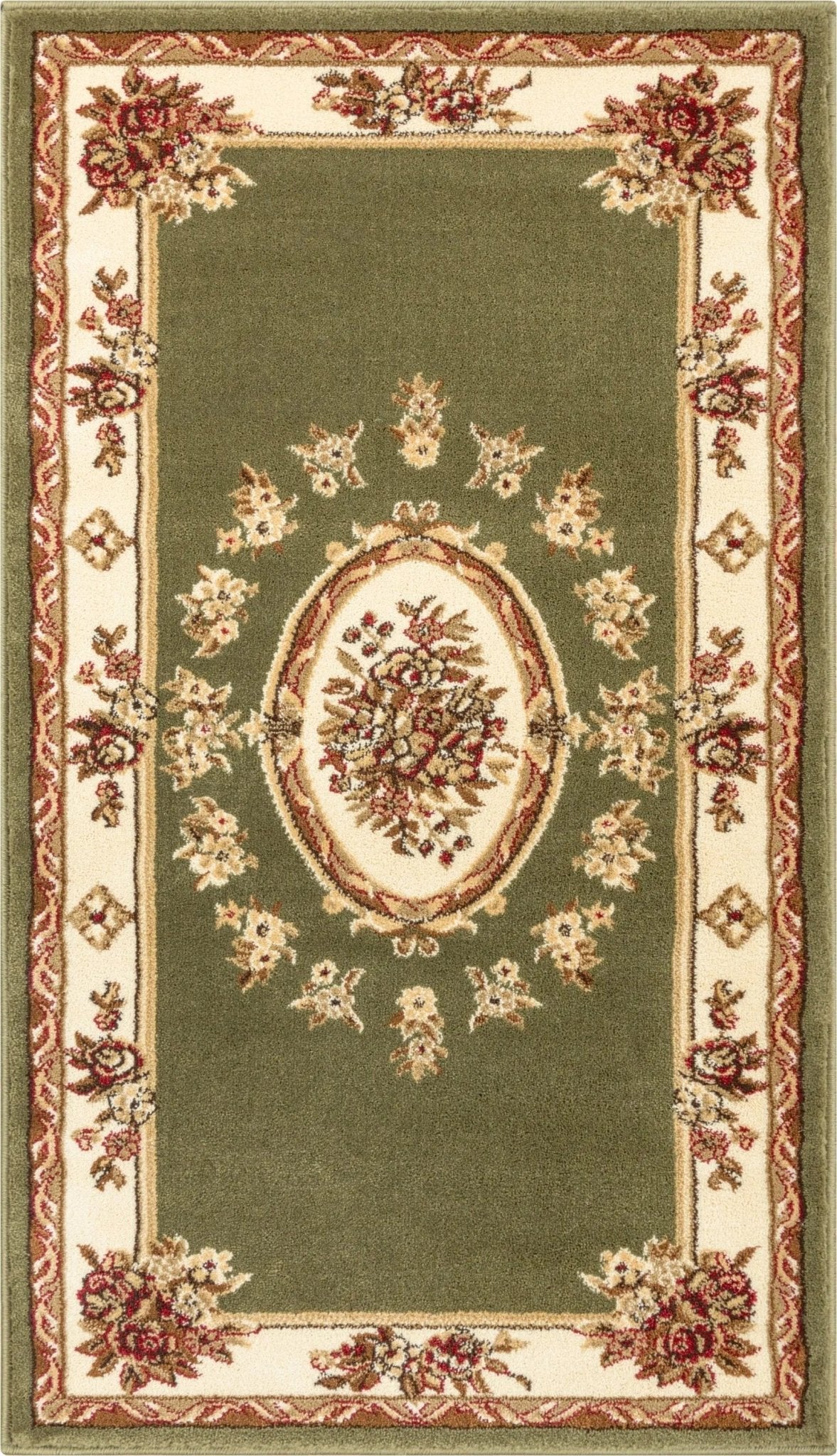 Le Petit Palais Green Traditional Rug Well Woven