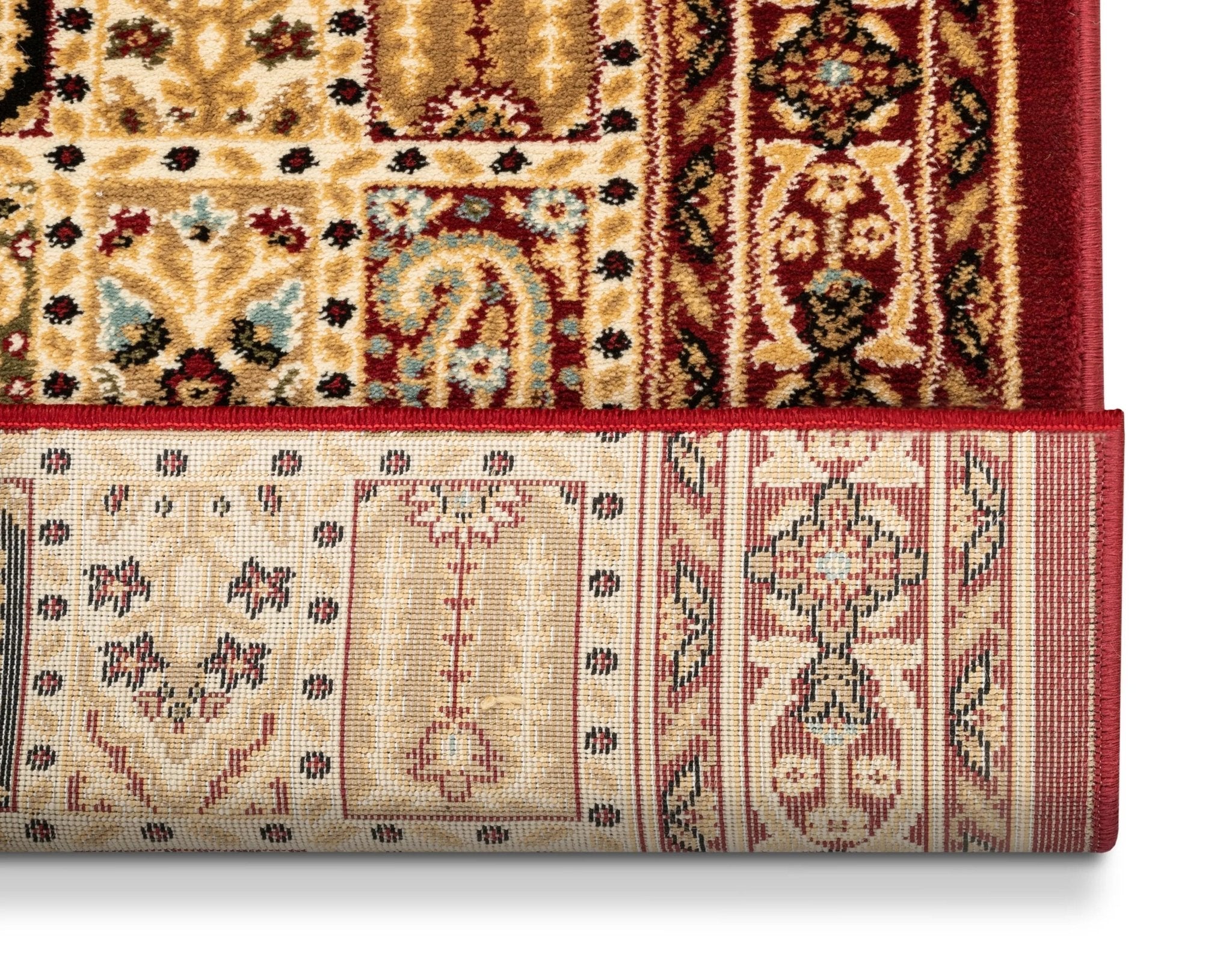 Cordelia Garden Custom Size Runner Traditional Red Choose Your Width x Choose Your Length Hallway Runner Rug Well Woven