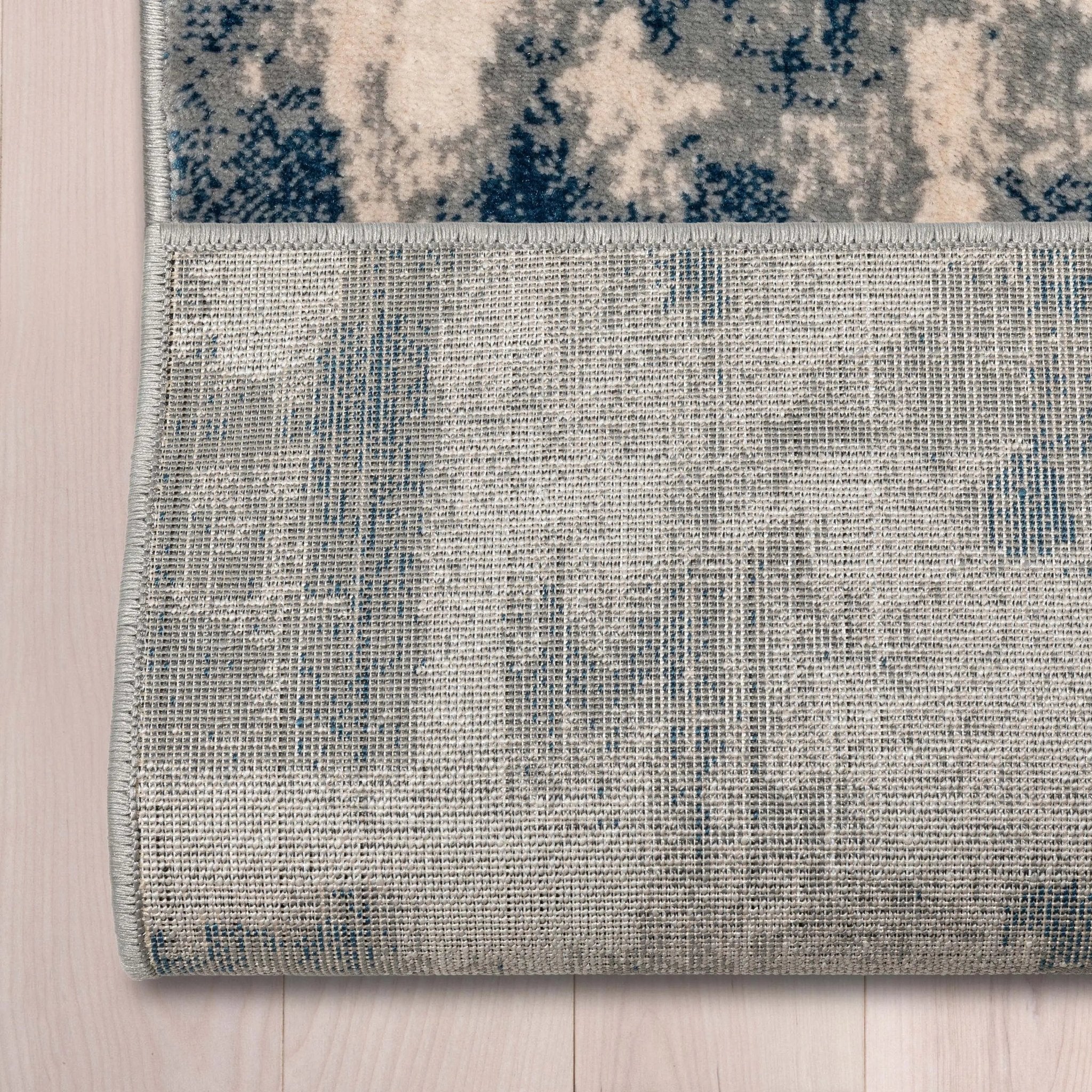 Custom Size Runner Kalia Abstract Modern Grey Blue 27 Inch Wide x Choose Your Length Hallway Runner Rug Well Woven