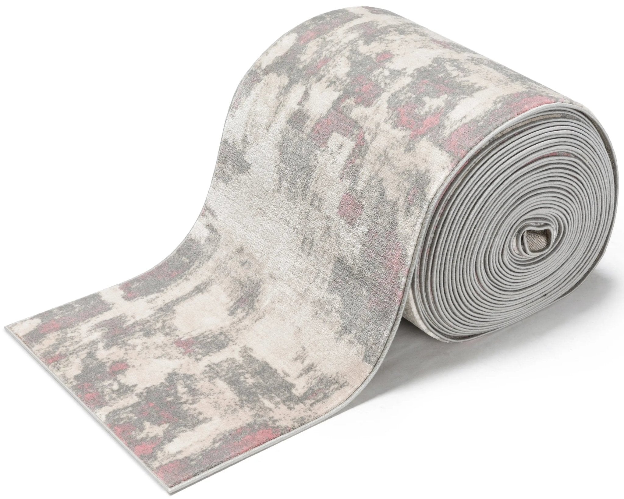 Custom Size Runner Kalia Abstract Modern Grey Blush 27 Inch Wide x Choose Your Length Hallway Runner Rug Well Woven