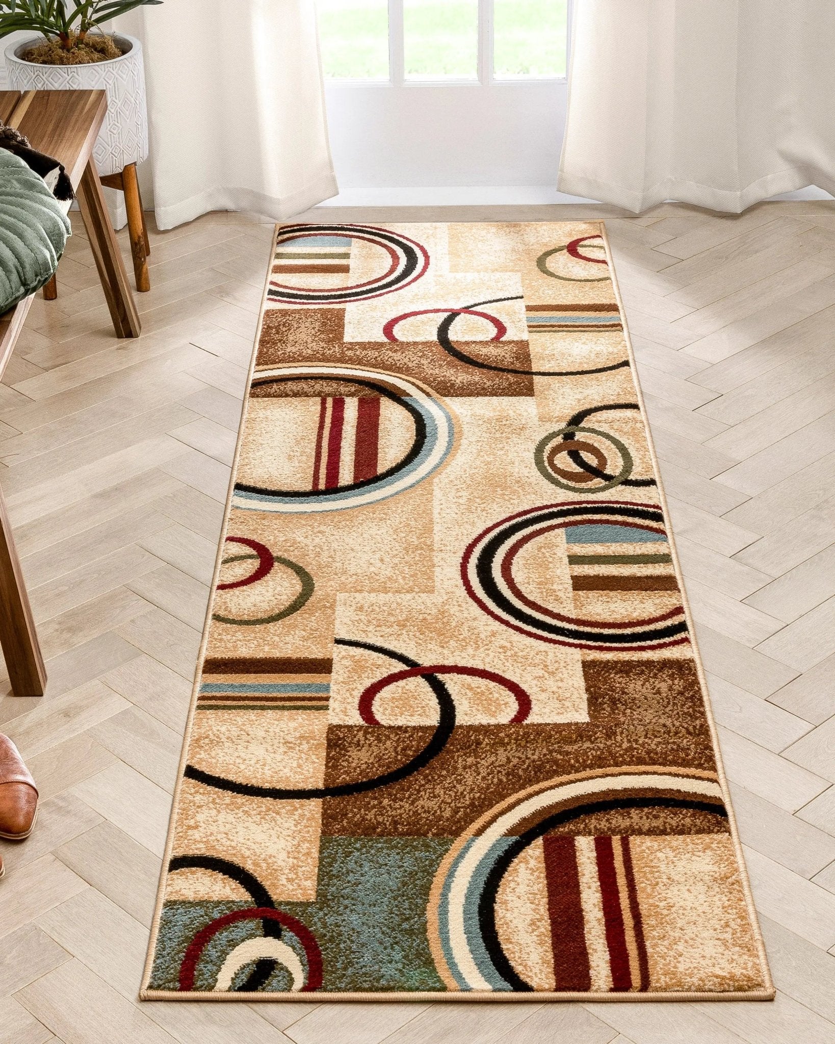 Arcs & Shapes Ivory Modern Rug Well Woven