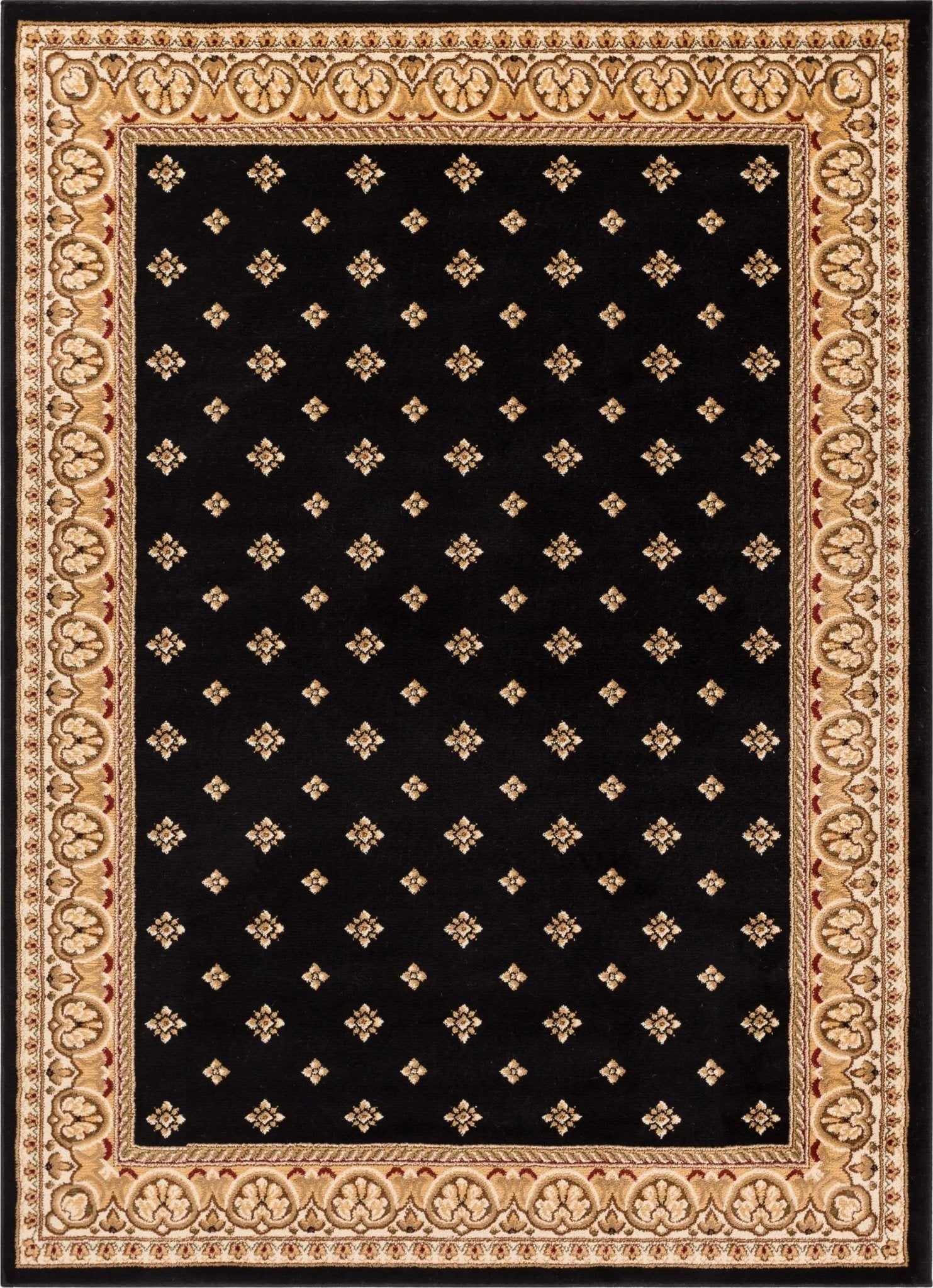 Hudson Terrace Black Traditional Rug Well Woven