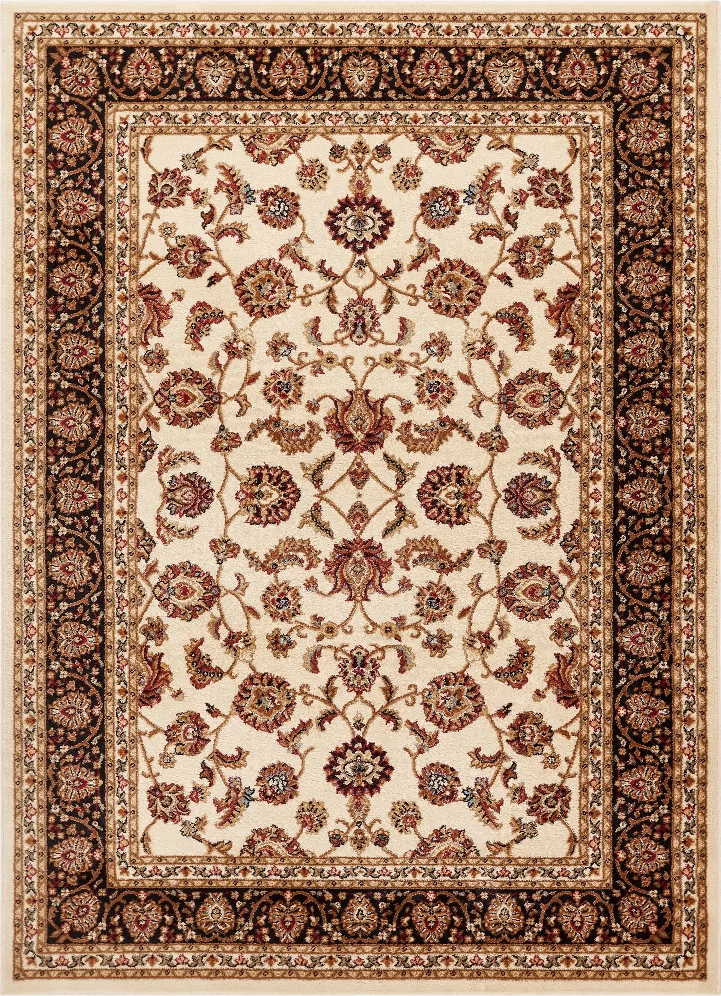 Sarouk Ivory Traditional Rug Well Woven