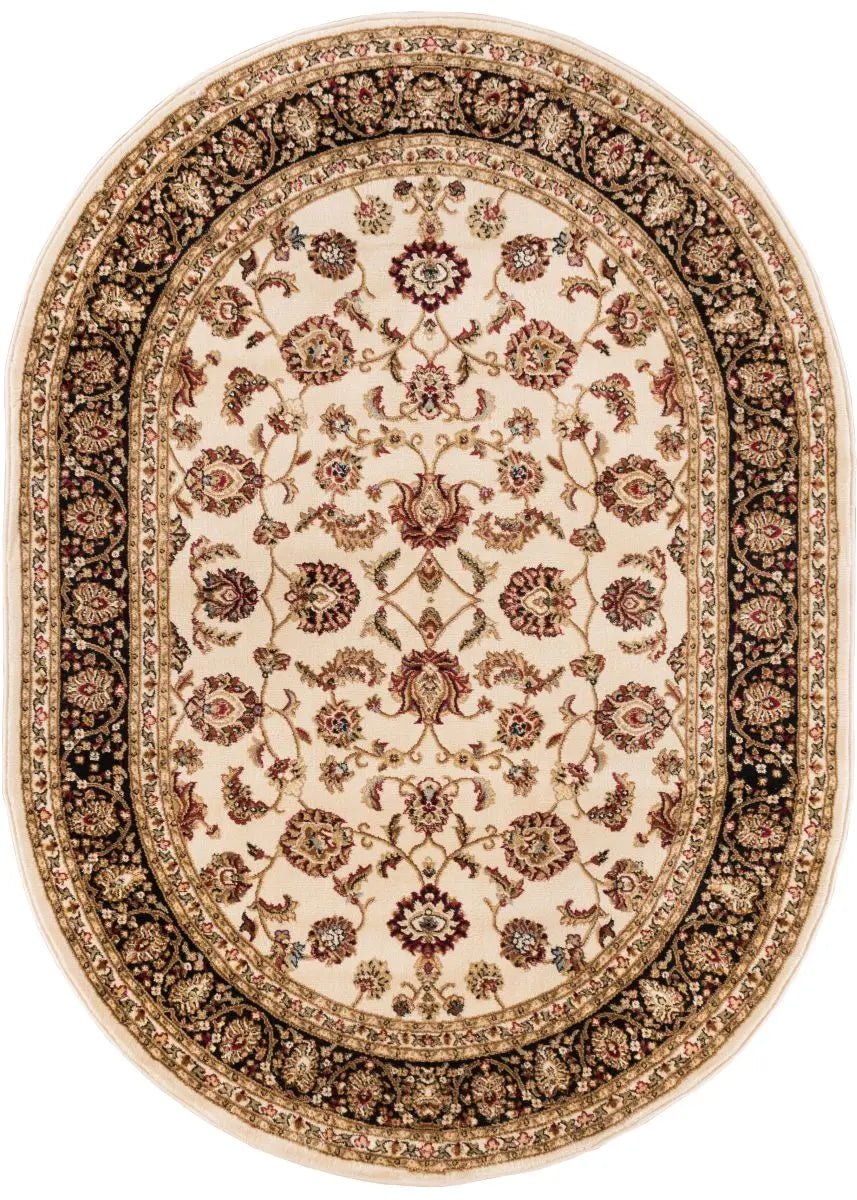 Sarouk Ivory Traditional Rug Well Woven