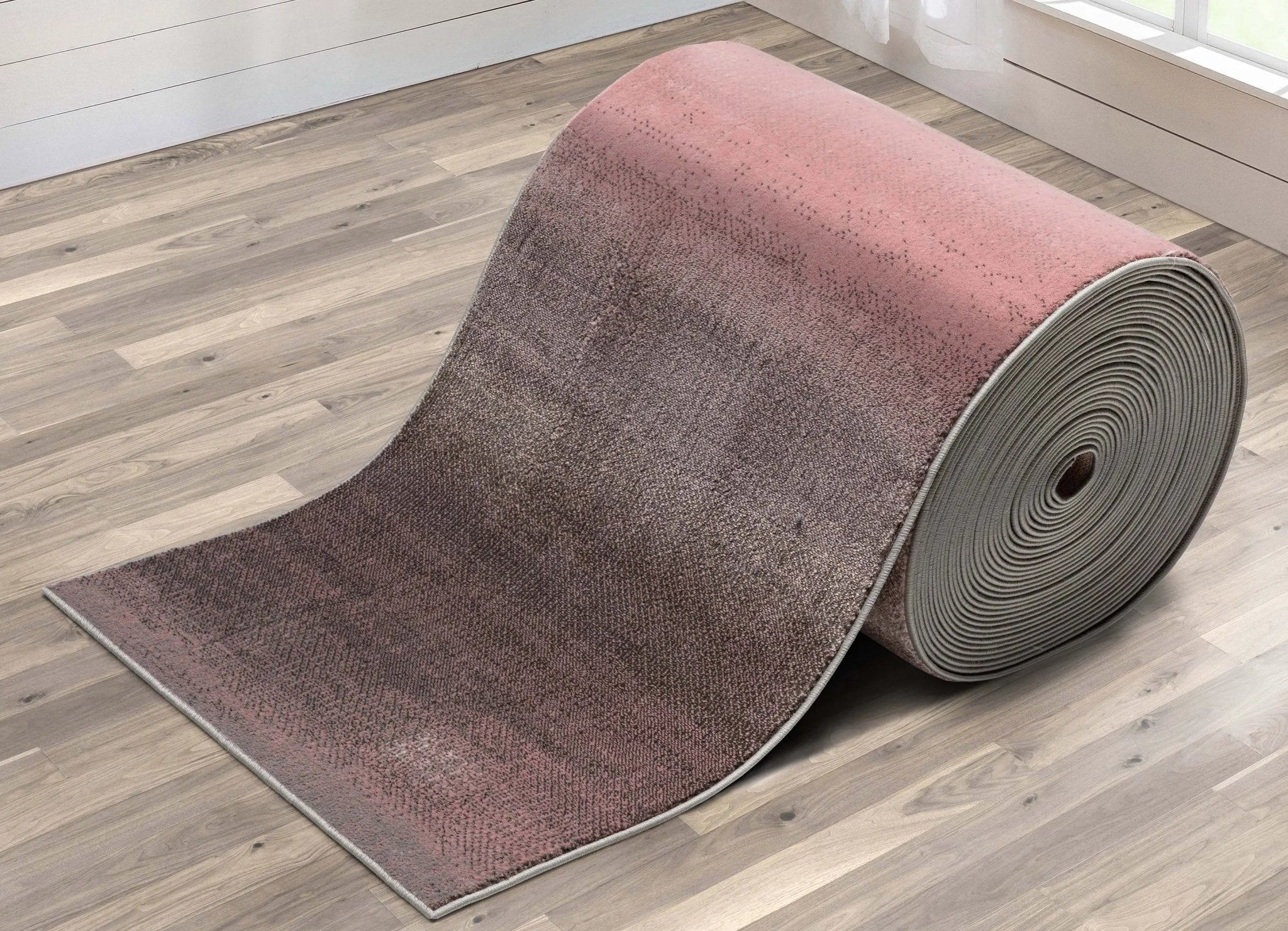 Custom Size Runner Emine Abstract Ombre Modern Blush 27 Inch Wide x Choose Your Length Hallway Runner Rug Well Woven