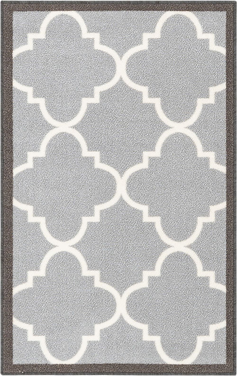 Brooklyn Trellis Grey Modern Non Slip Washable Rug Well Woven