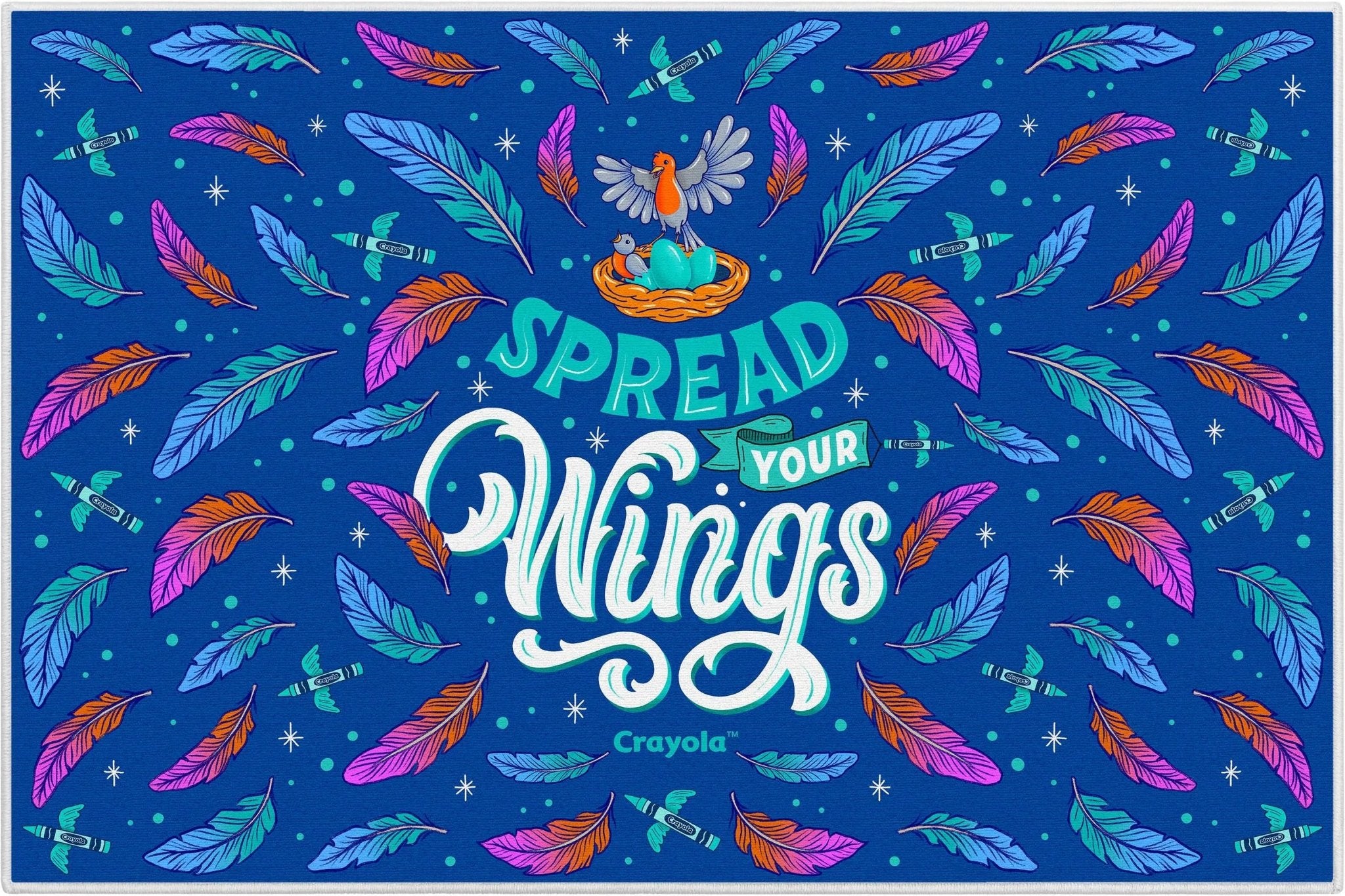 Crayola Spread Your Wings Blue Area Rug By Well Woven Well Woven