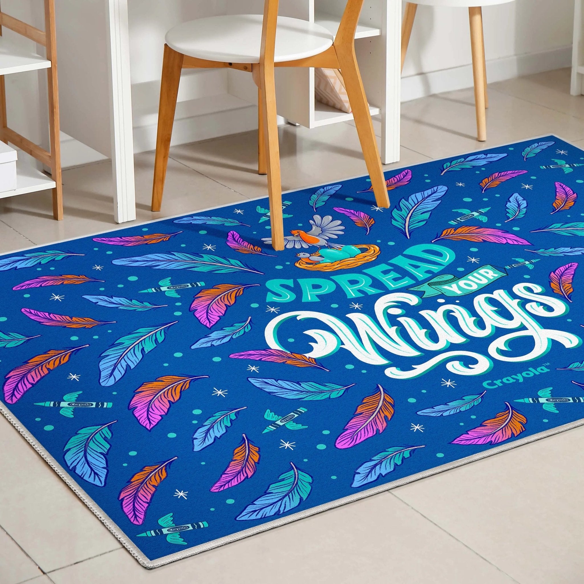 Crayola Spread Your Wings Blue Area Rug By Well Woven Well Woven