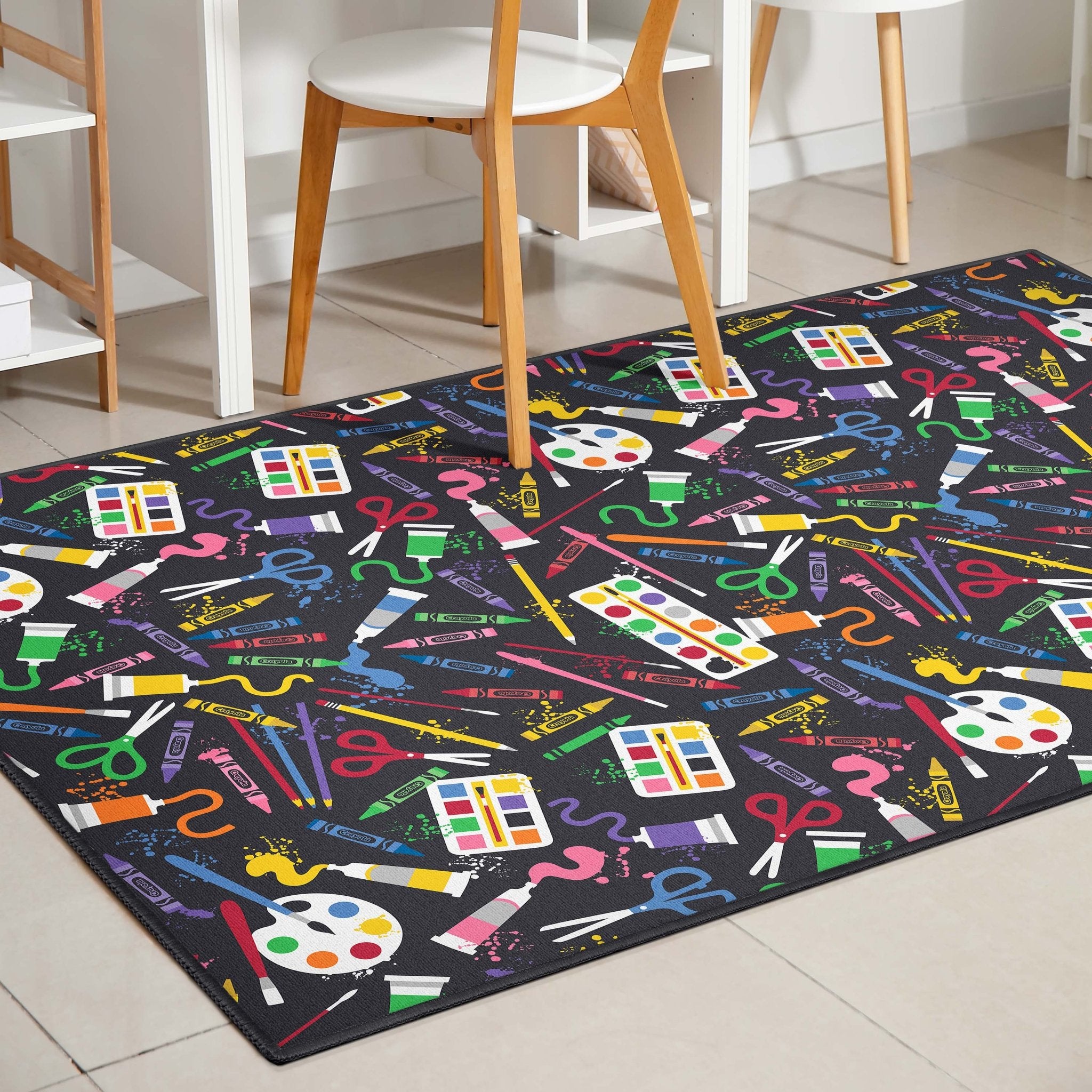 Crayola Art Supplies Black Area Rug By Well Woven Well Woven