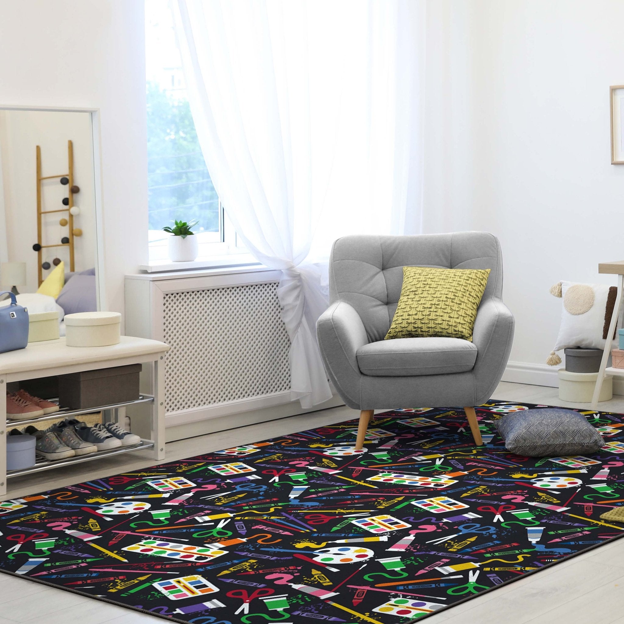 Crayola Art Supplies Black Area Rug By Well Woven Well Woven