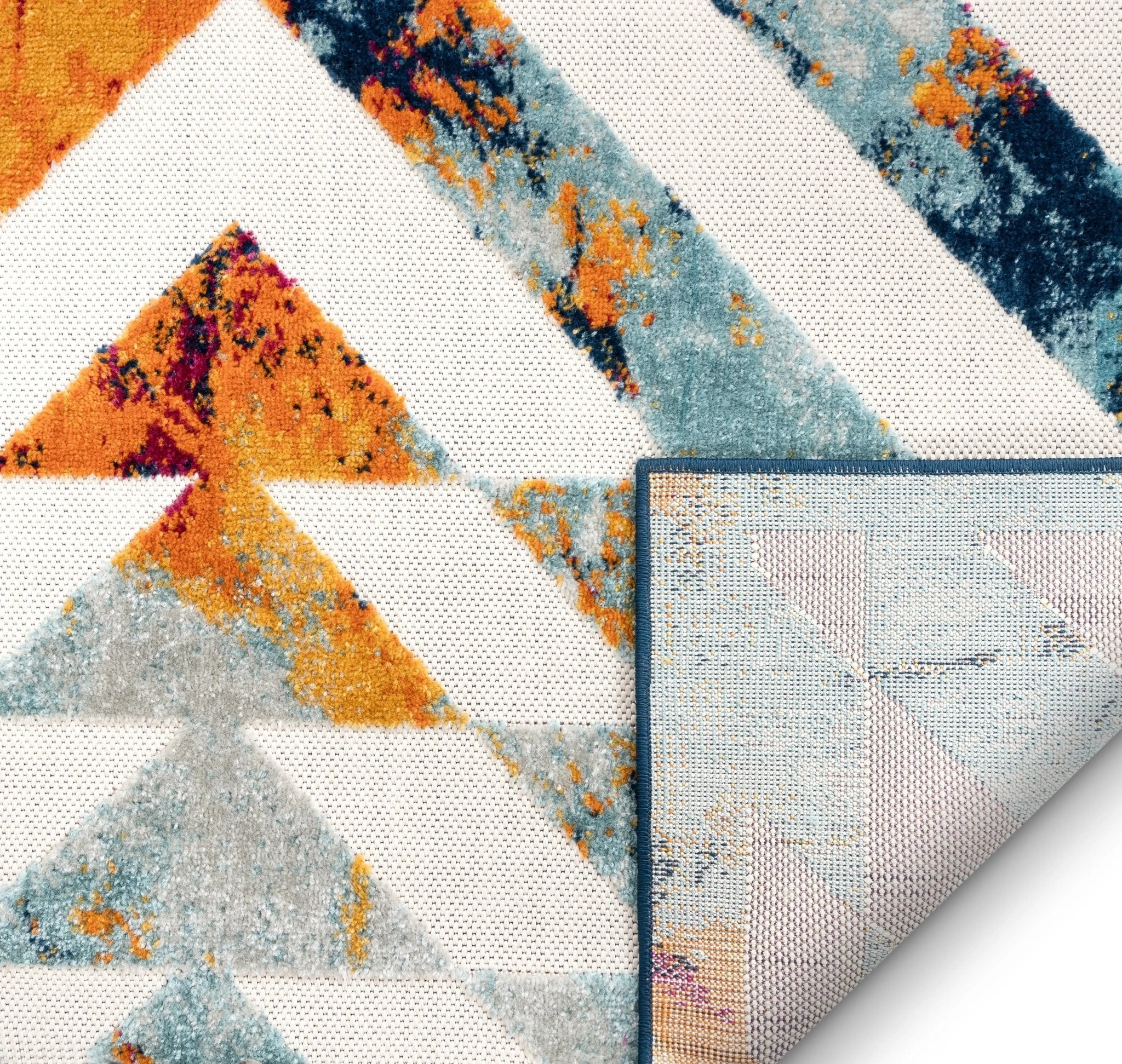 Carmen Geometric Chevron Bold Multi-Color Multi Indoor/Outdoor High-Low Rug Well Woven