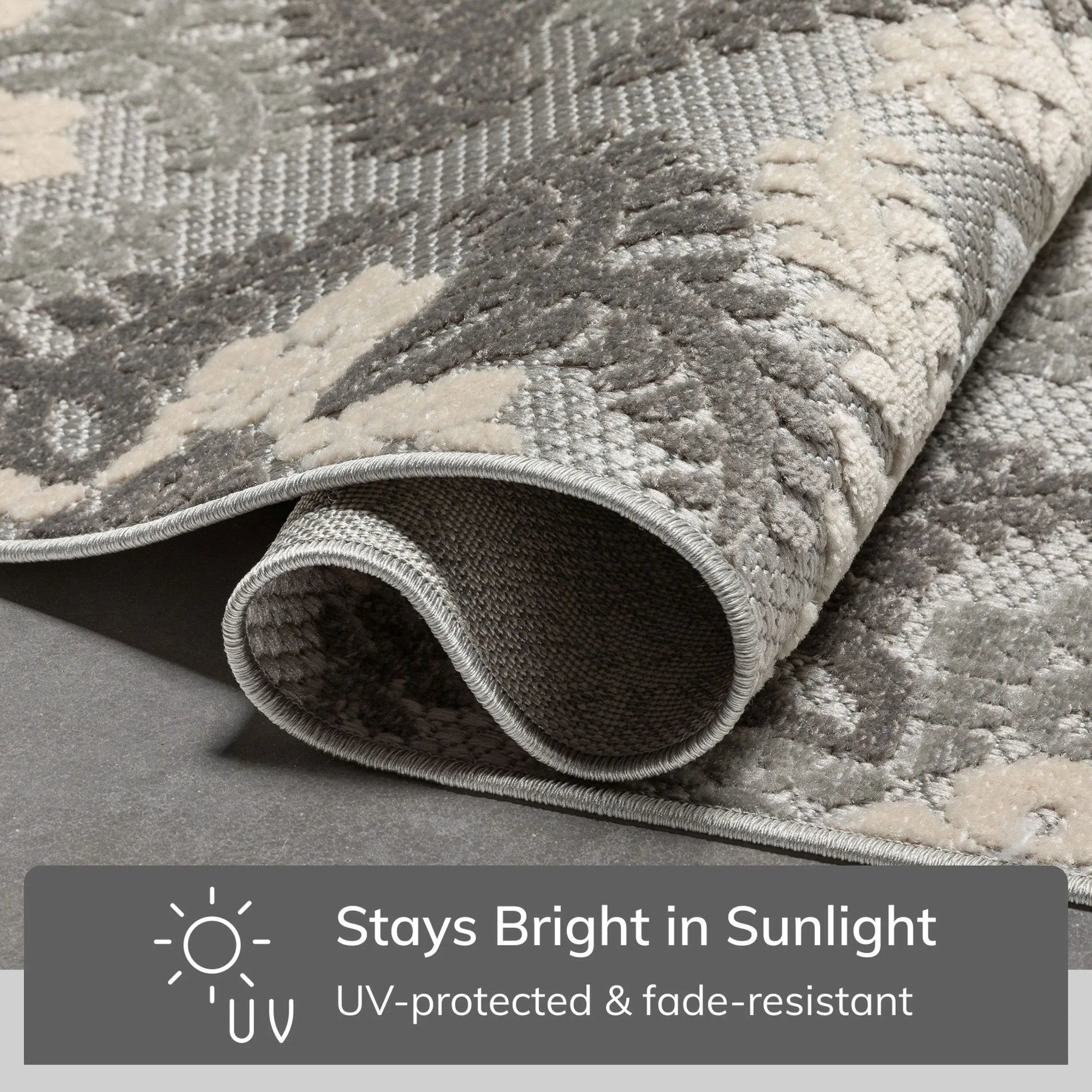 Loewy Modern Geometric Indoor/Outdoor Grey High-Low Rug Well Woven