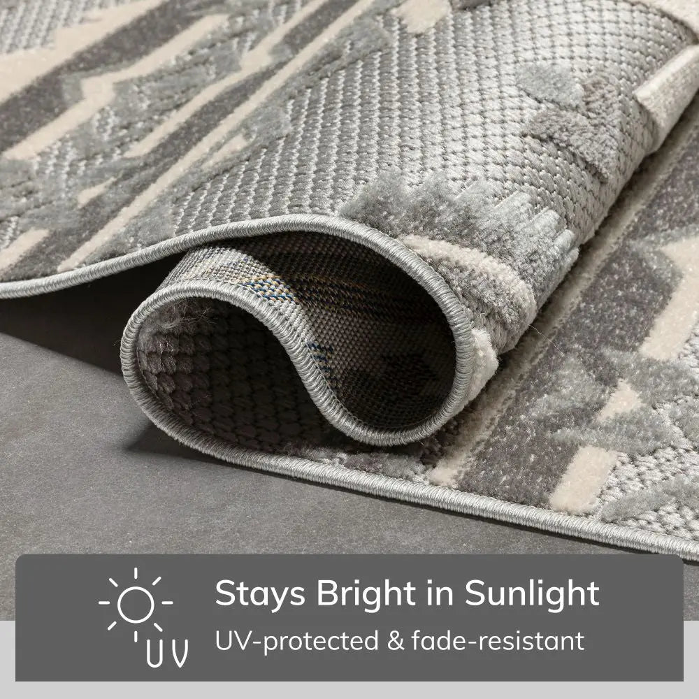 Mamba Grey Modern Indoor Outdoor Rug Well Woven