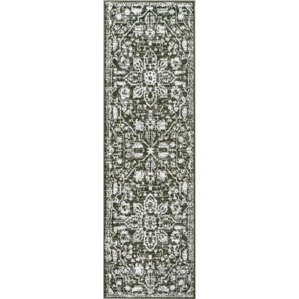 Disa Vintage Medallion Green Soft Rug By Chill Rugs Well Woven