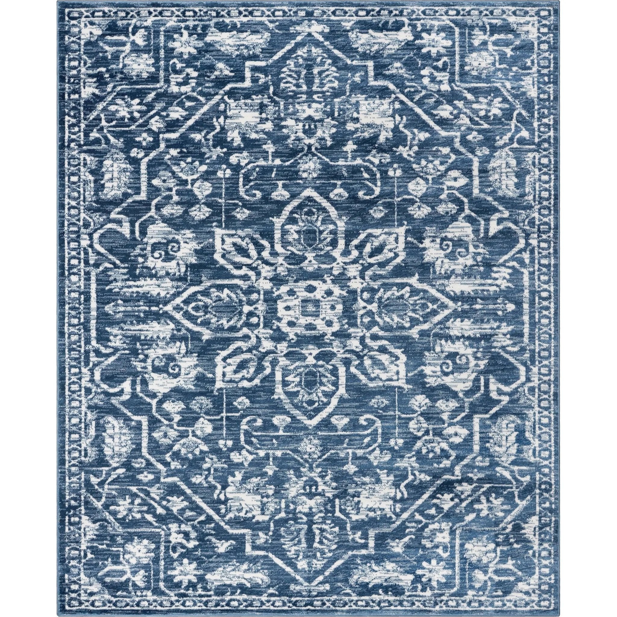 Disa Vintage Medallion Light Blue Soft Rug By Chill Rugs Well Woven