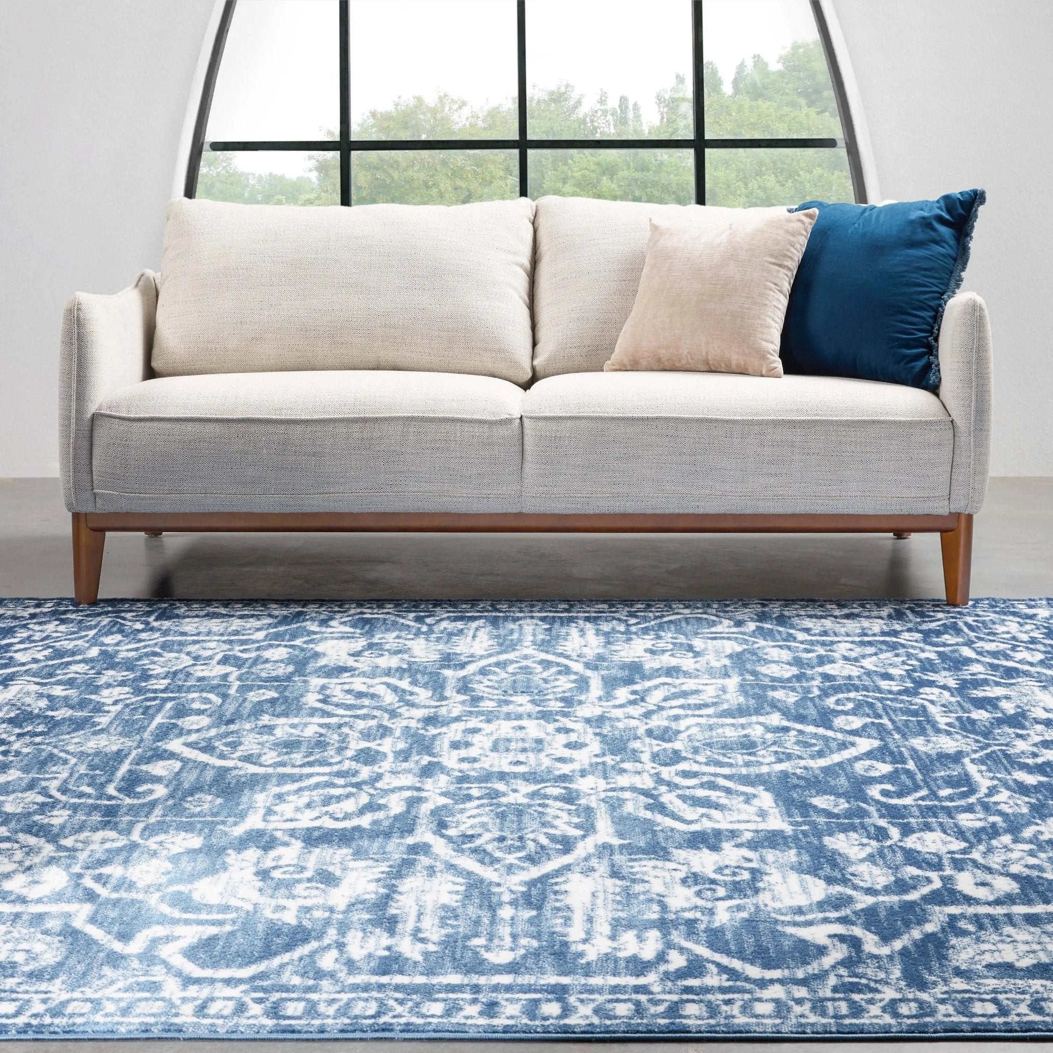 Disa Vintage Medallion Light Blue Soft Rug By Chill Rugs Well Woven