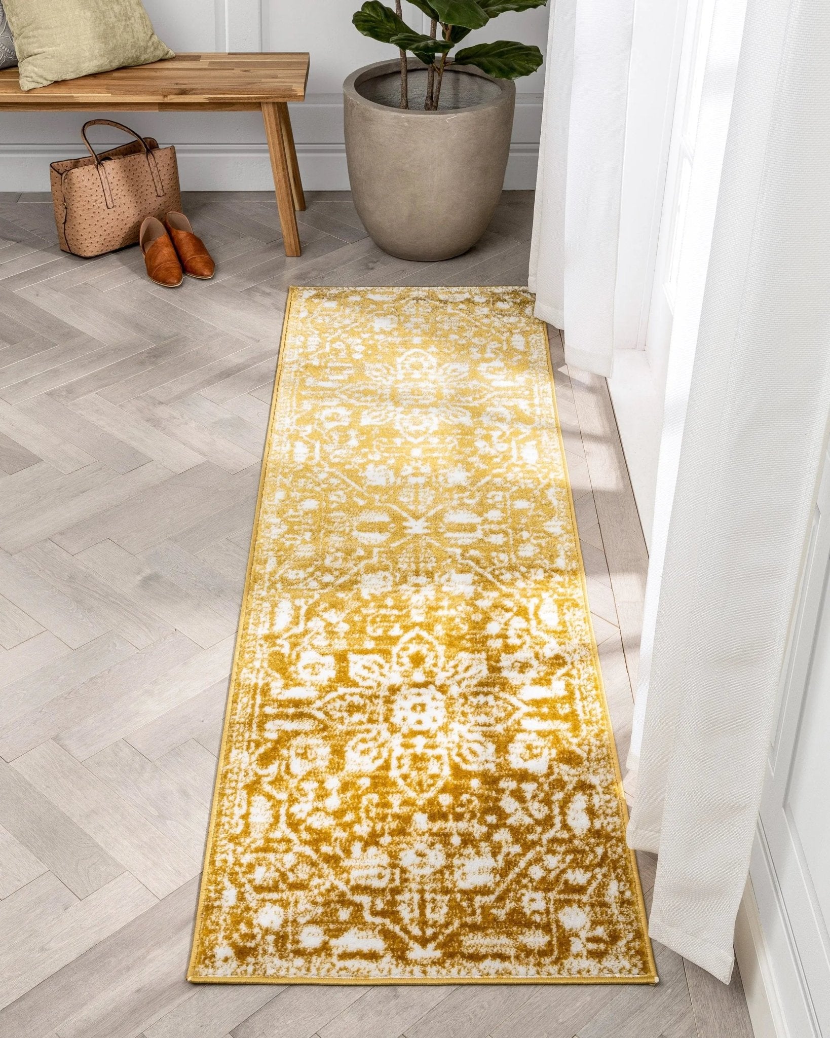 Disa Vintage Medallion Gold Soft Rug By Chill Rugs Well Woven