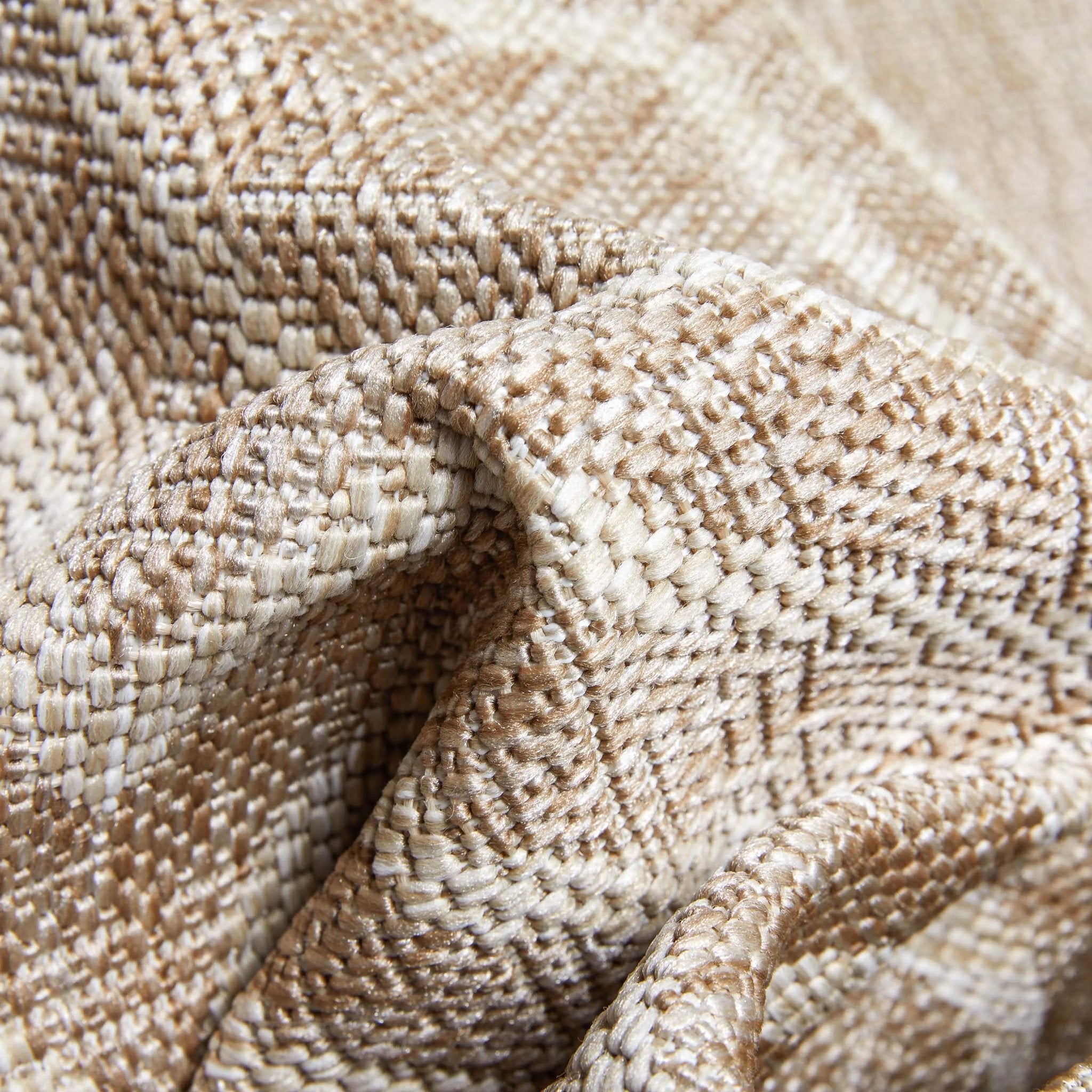 Ludo Lattice Trellis Indoor/Outdoor Beige Textured Rug Well Woven