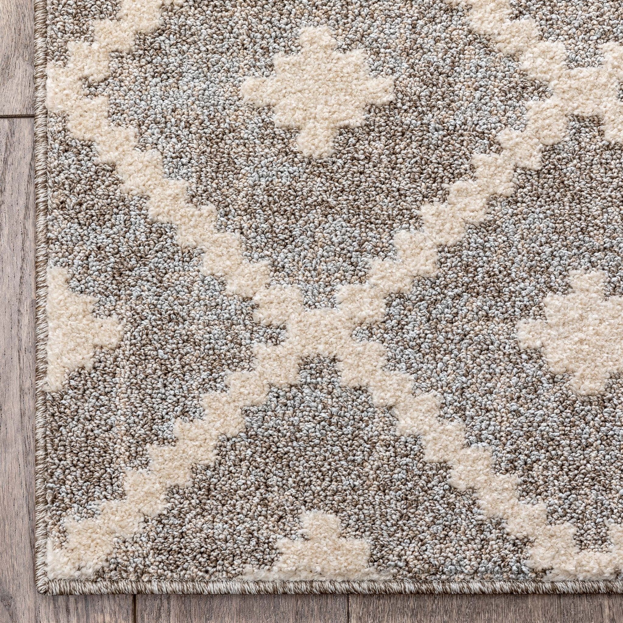 Custom Size Runner Ailey Moroccan Lattice Trellis Ivory Choose Your Width x Choose Your Length Hallway Runner Rug Well Woven