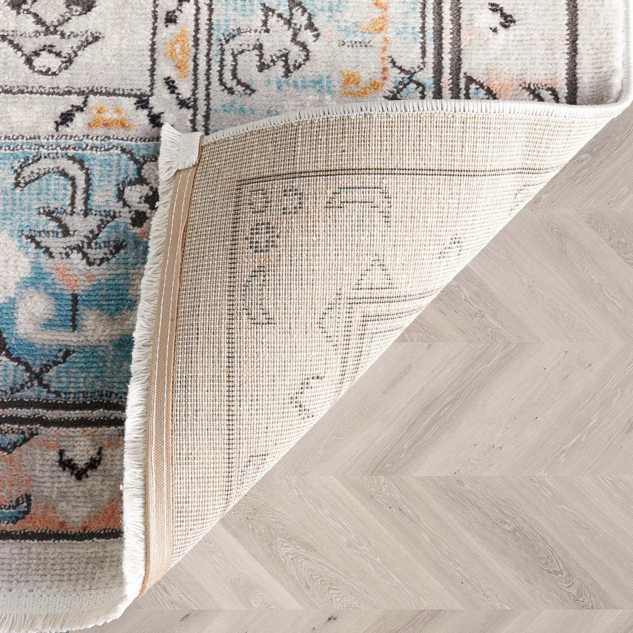 Jane Vintage Bohemian Aztec Tribal Blue Rug Well Woven