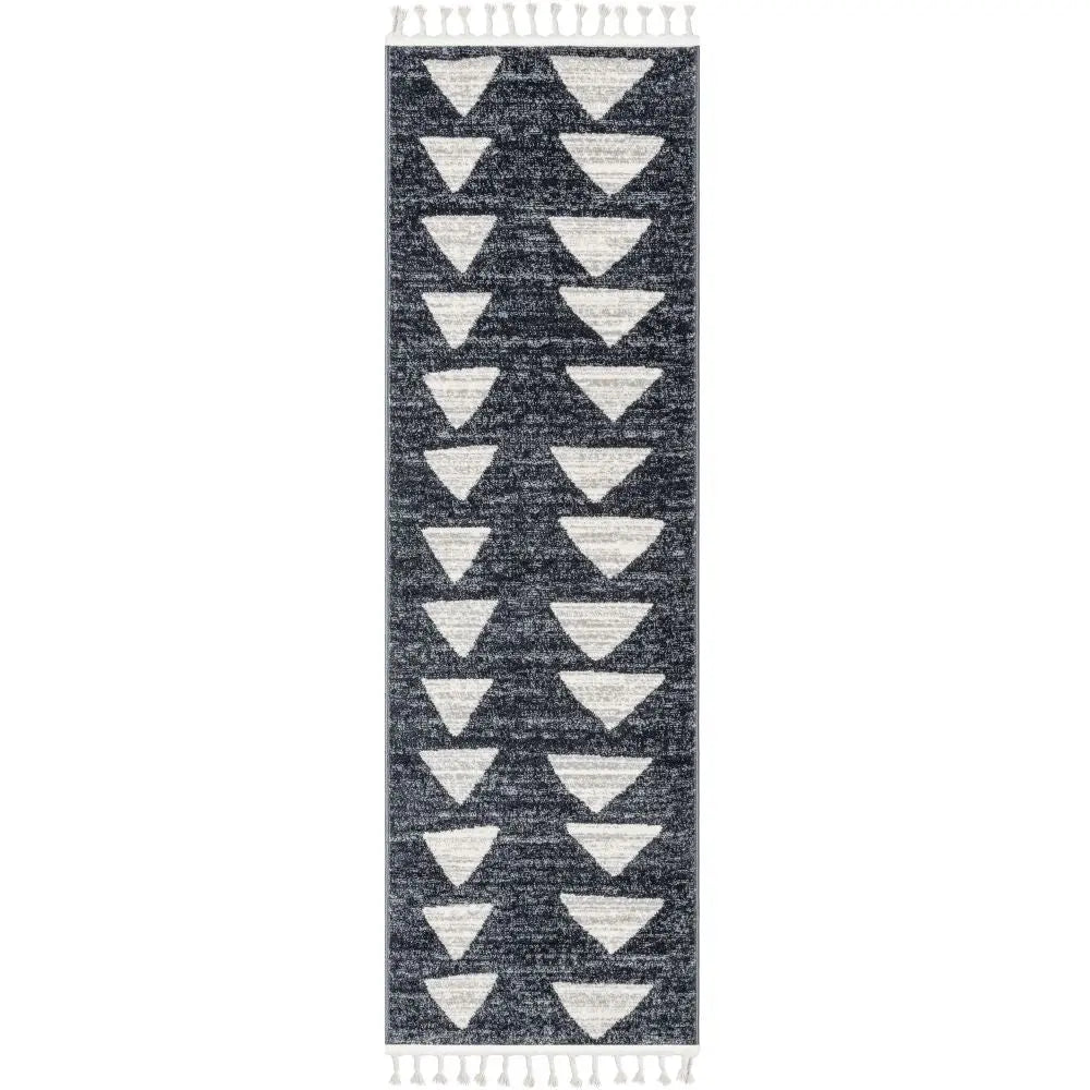 Triangles Modern Geometric Pattern Grey Kids Rug Well Woven