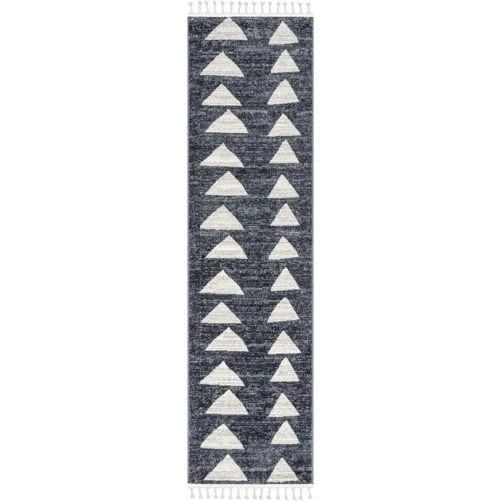 Triangles Modern Geometric Pattern Grey Kids Rug Well Woven