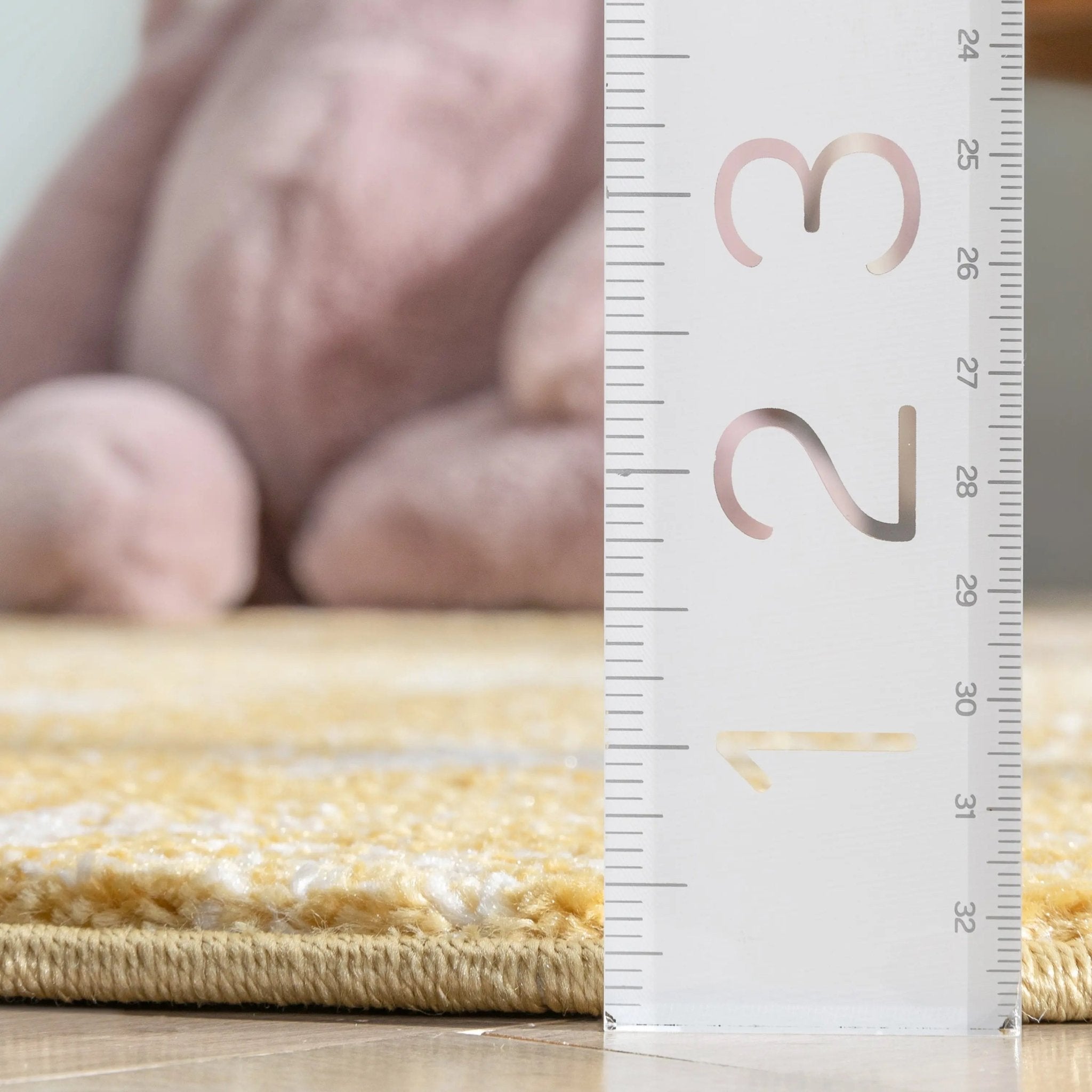 Stars Modern Geometric Yellow Kids Rug Well Woven