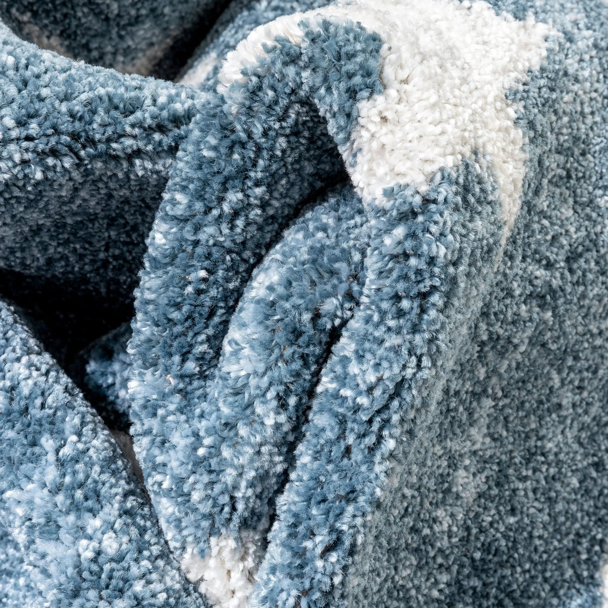 Stars Modern Geometric Blue Kids Rug Well Woven