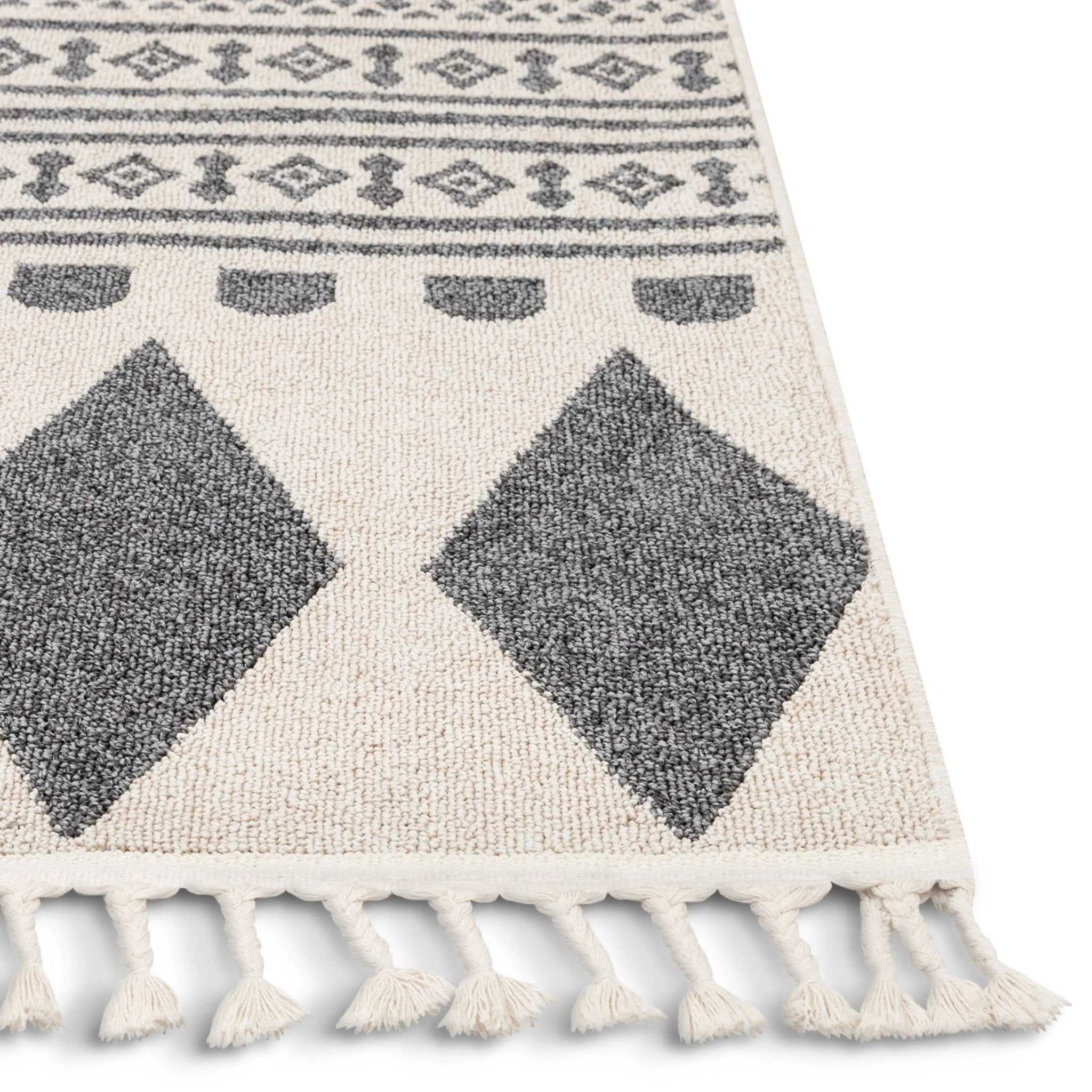 Cruce Tribal Moroccan Geometric Grey Kilim-Style Rug Well Woven
