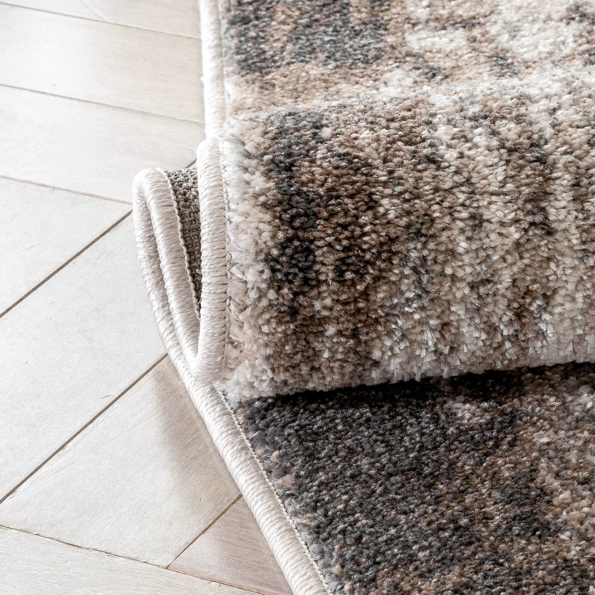 Francis Abstract Brushstroke Ivory Vintage Rug Well Woven