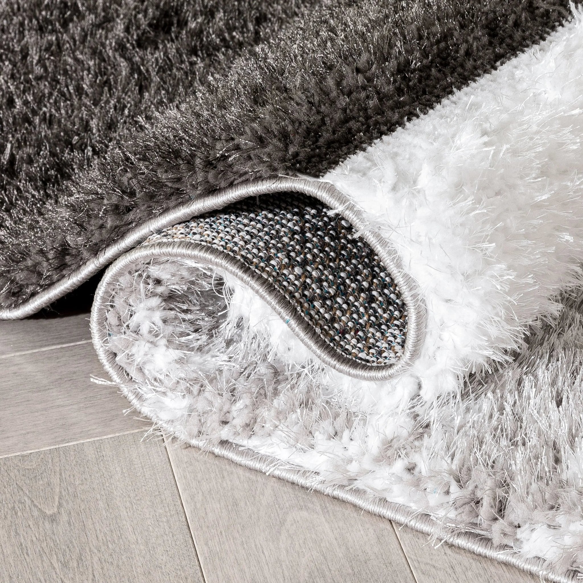 Mori Modern Abstract Geometric 3D Textured Shag Grey Blue Rug Well Woven