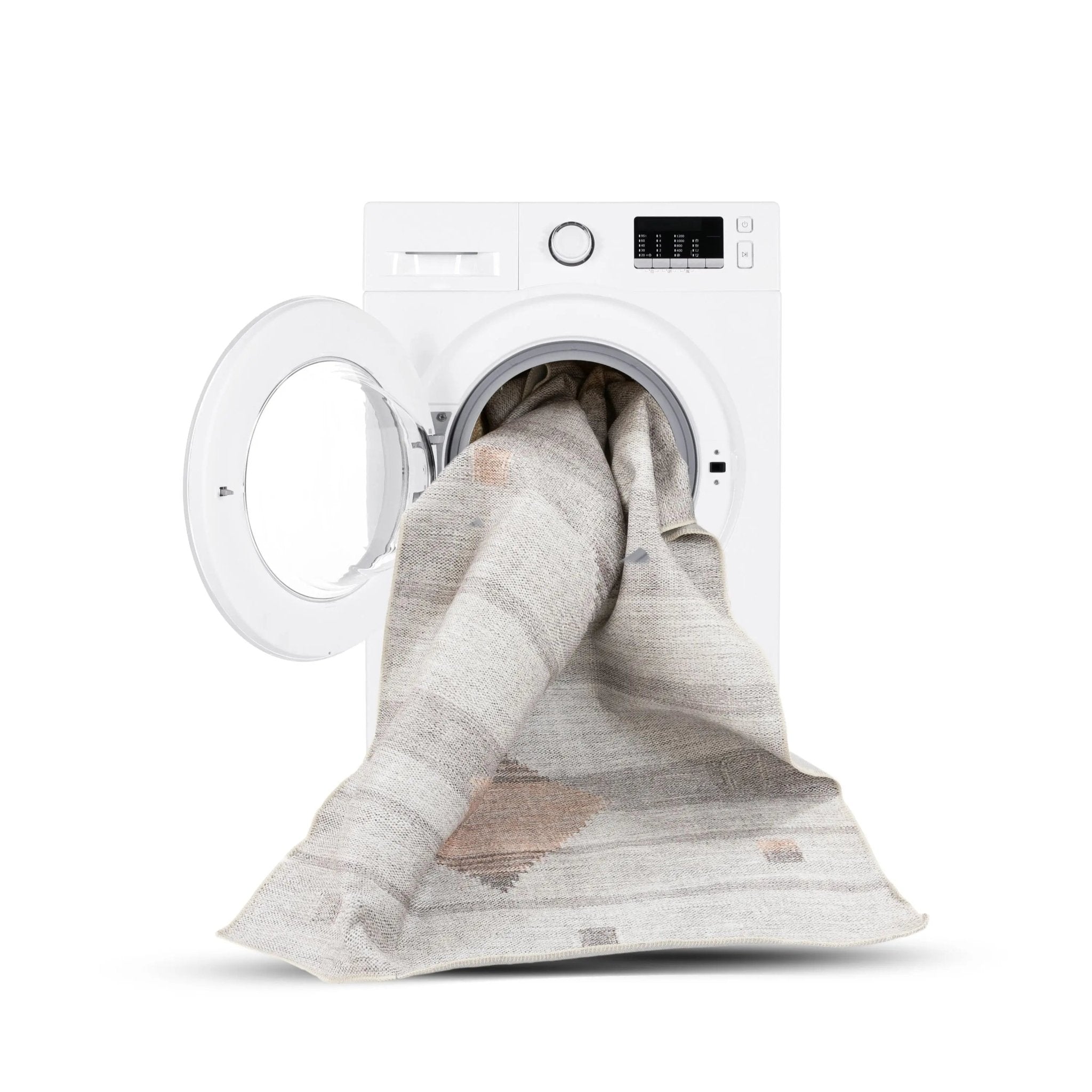 Argonne Machine Washable Vintage Southwestern Diamond Pattern Grey Flat-Weave Distressed Rug Well Woven