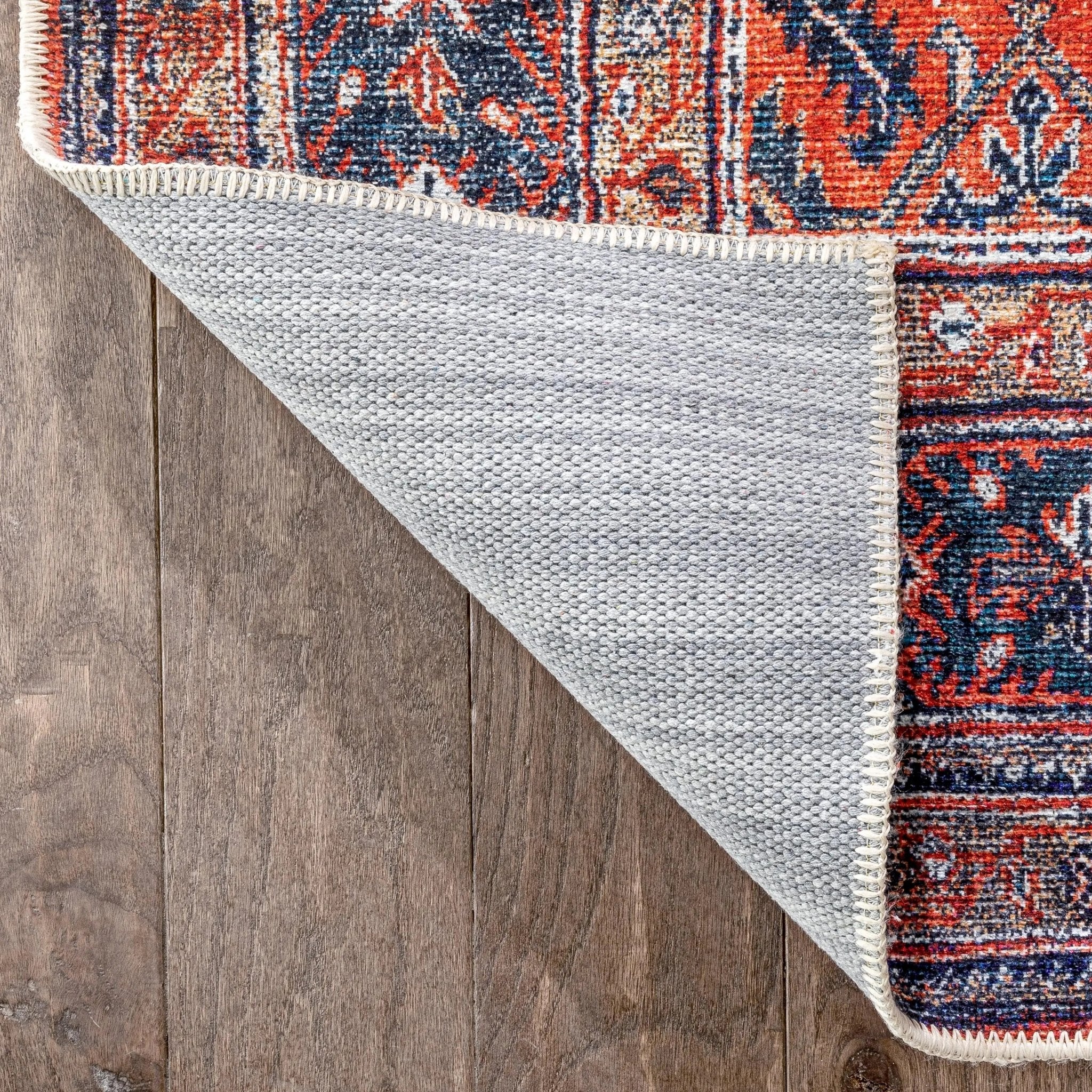 Daliah Machine Washable Vintage Persian Oriental Red Flat-Weave Rug Well Woven