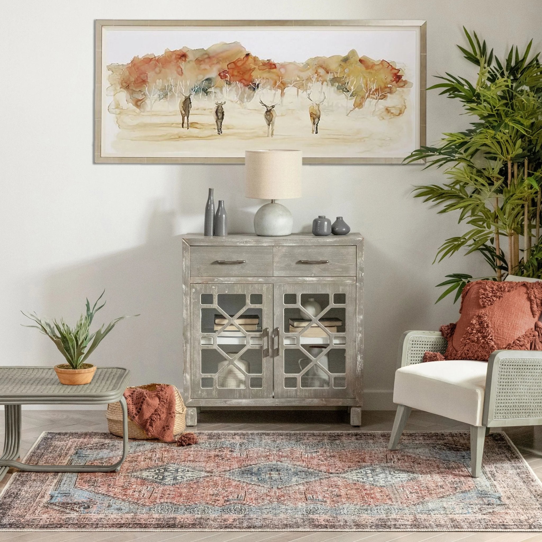 Menda Machine Washable Vintage Bohemian Meallion Oriental Light Blue Flat-Weave Distressed Rug Well Woven