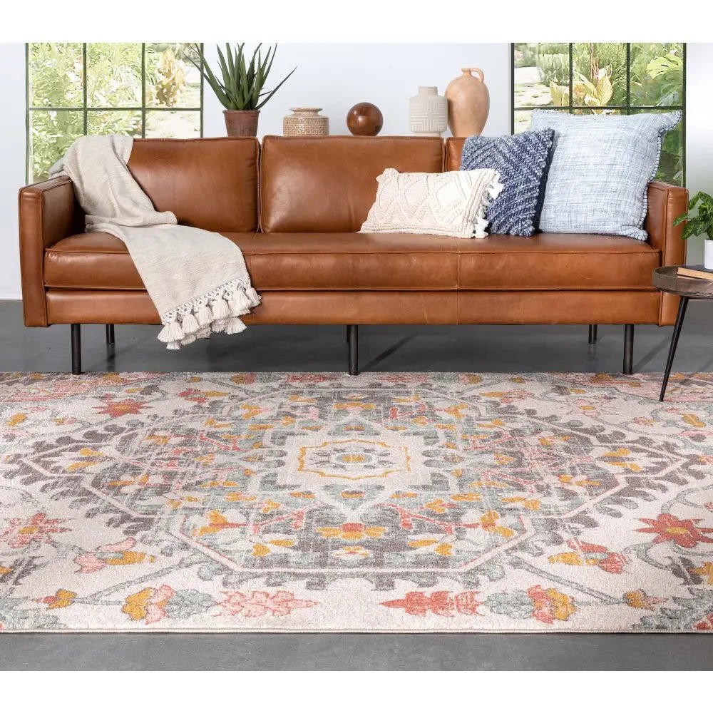 Gwendolyn Blush Bohemian Oriental Medallion Rug Well Woven