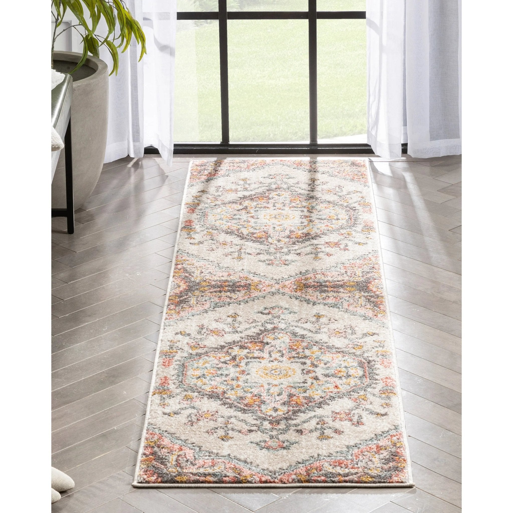 Gwendolyn Blush Bohemian Oriental Medallion Rug Well Woven