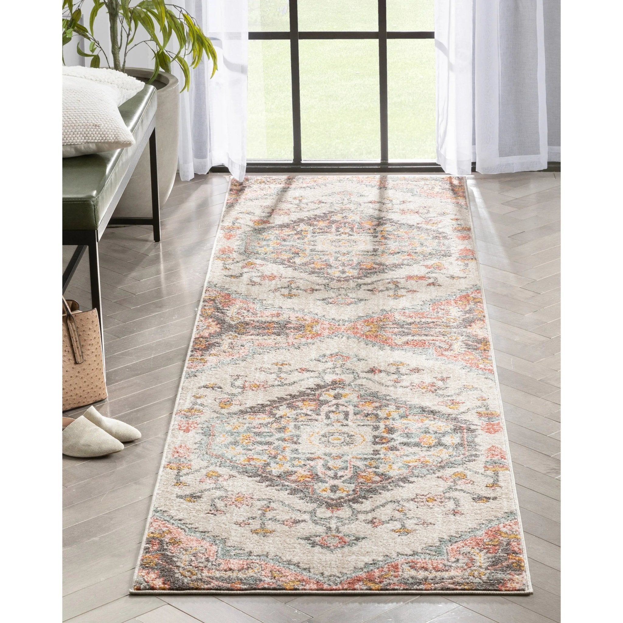 Gwendolyn Blush Bohemian Oriental Medallion Rug Well Woven