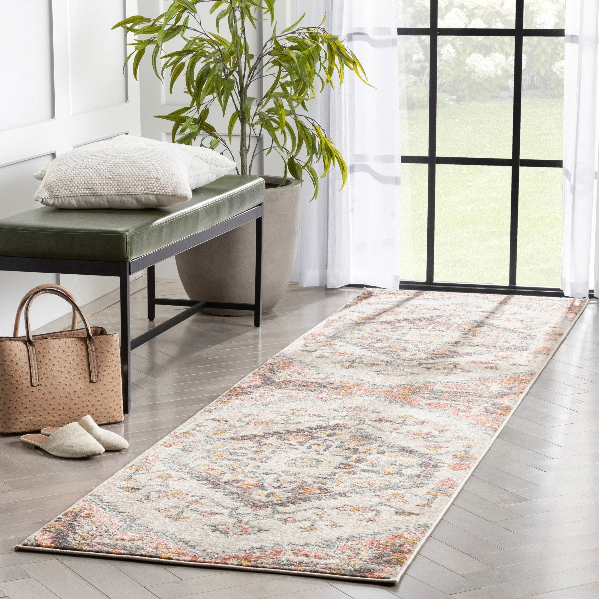 Gwendolyn Blush Bohemian Oriental Medallion Rug Well Woven