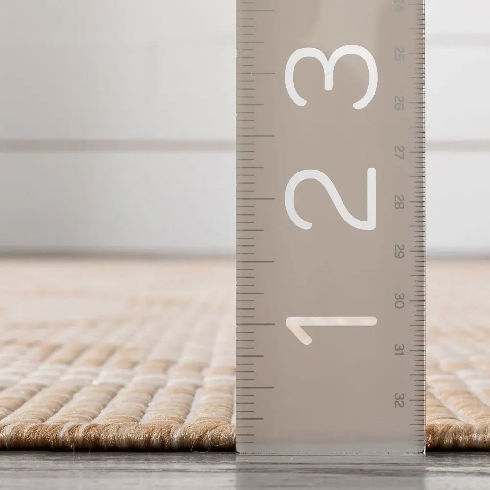 Sol Nordic Lattice Trellis Indoor Outdoor Beige Flatweave Rug Well Woven