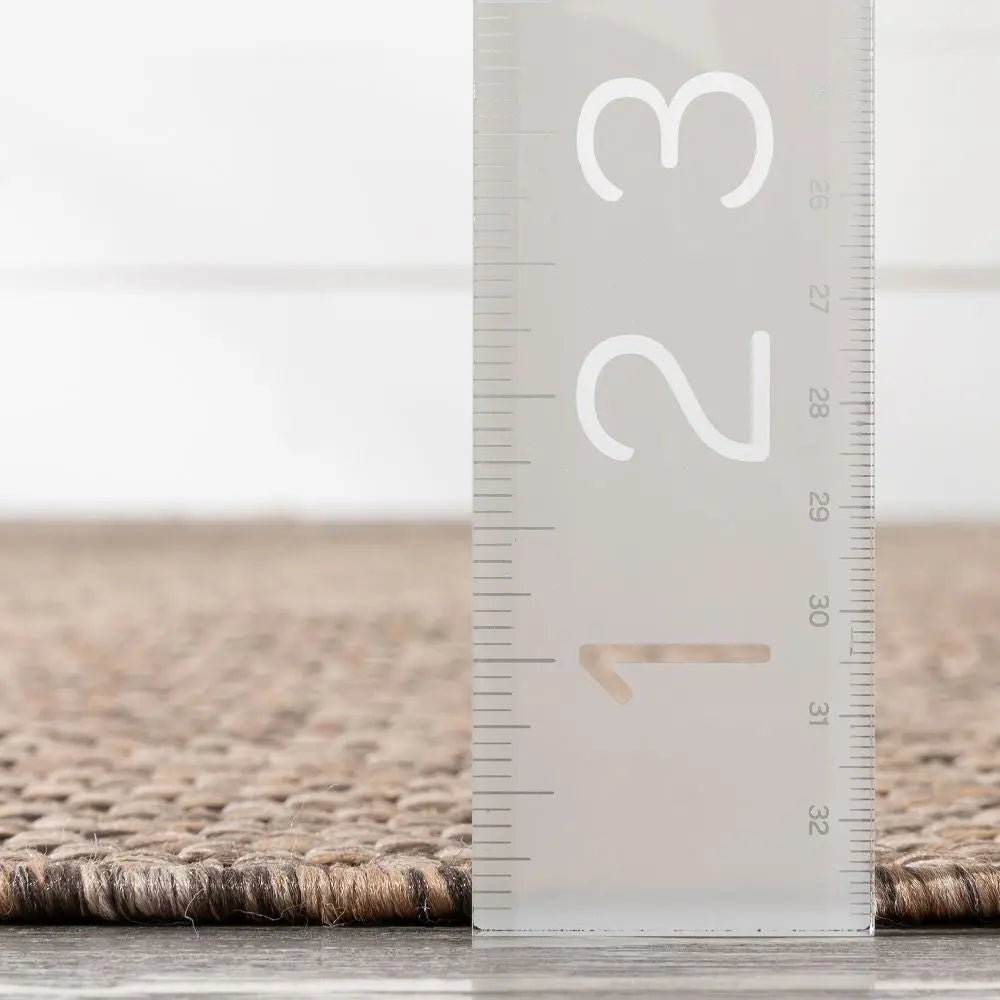 Leif Nordic Geometric Indoor Outdoor Taupe Flatweave 5'3" x 7'3" Rug Well Woven